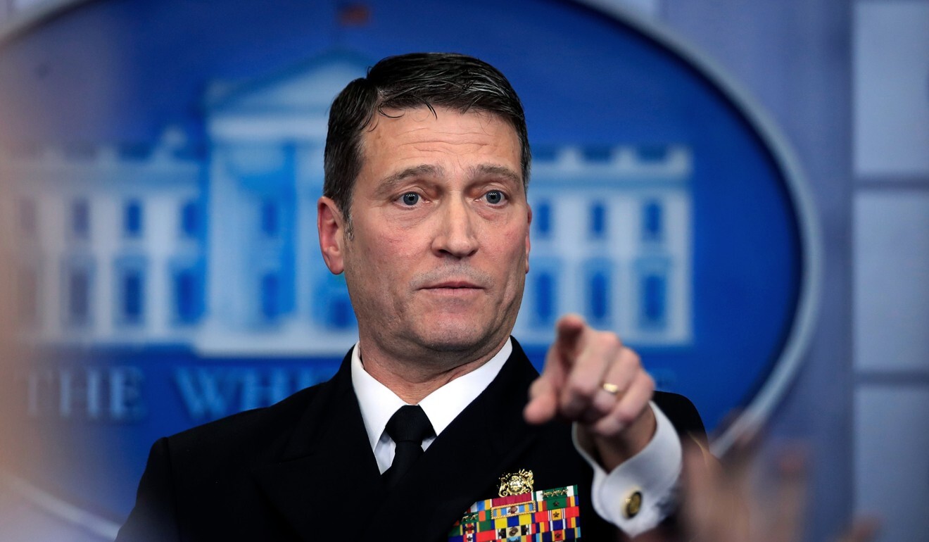 Former White House doctor Dr Ronny Jackson speaking to reporters in 2018. Photo: AP