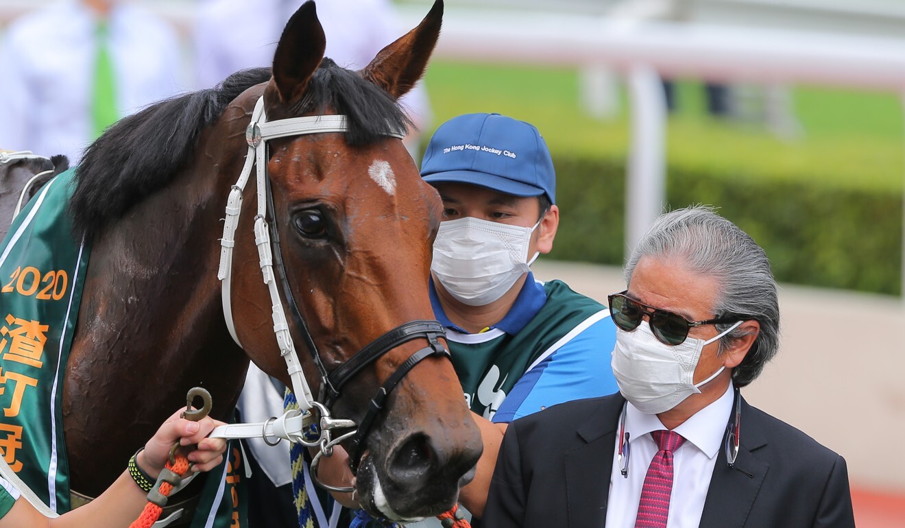 Trainer Tony Cruz and reigning Horse of the Year Exultant.