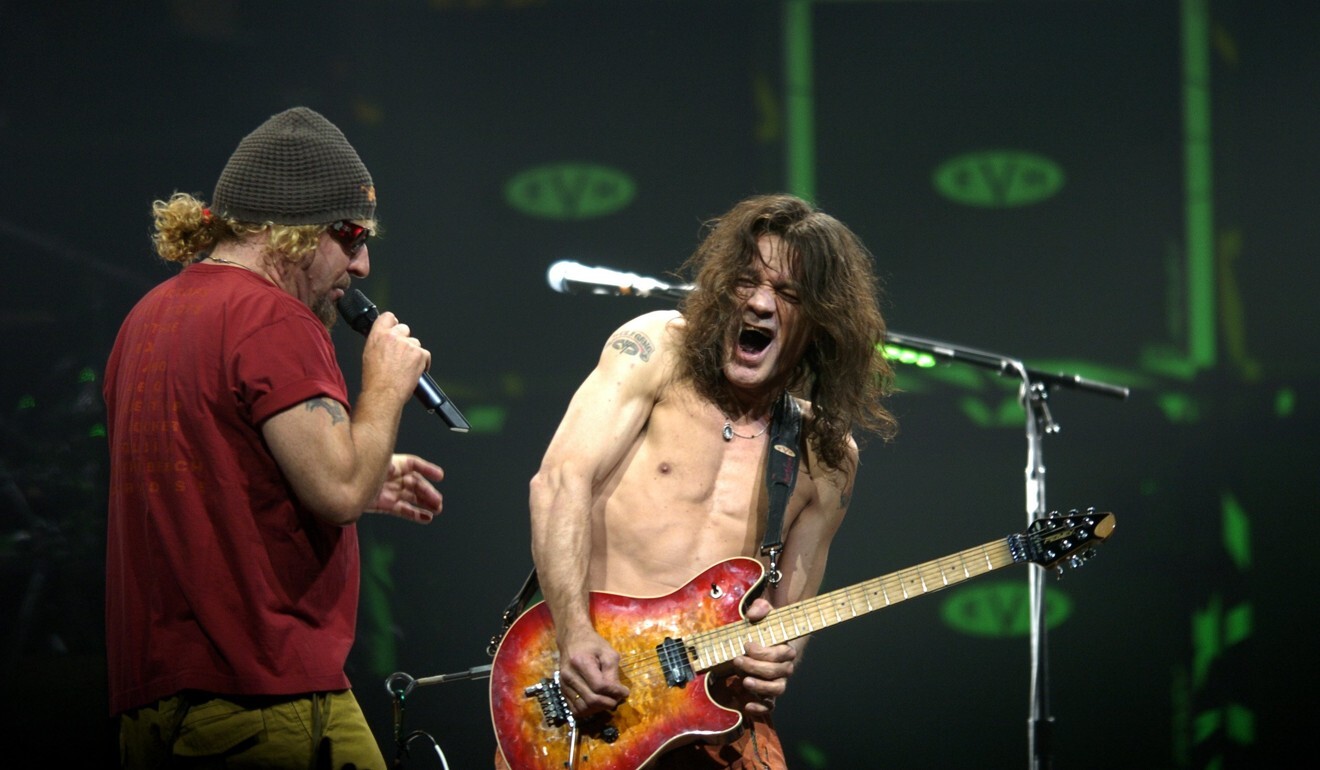 Sammy Hagar, left, and Eddie Van Halen perform in 2004. File photo: TNS