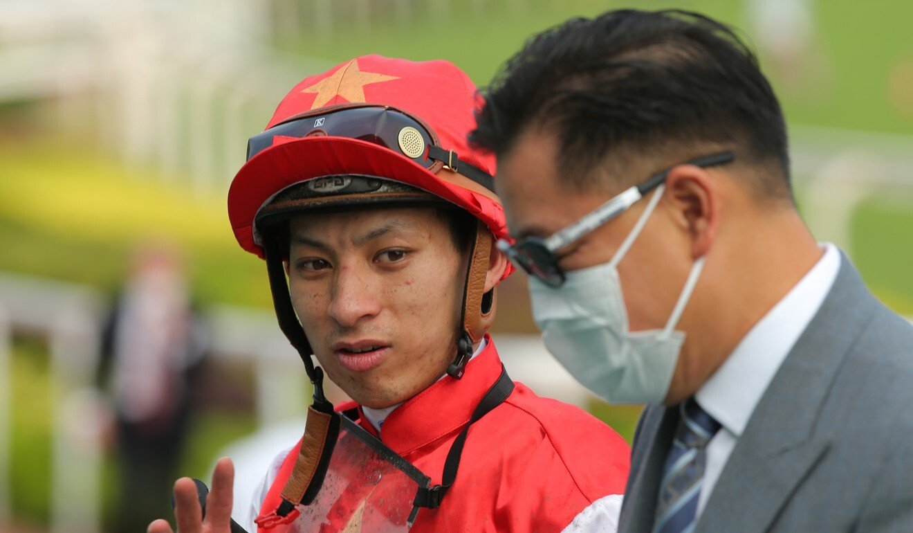 Matthew Chadwick with Dennis Yip after Chung Wah Sprit’s victory.