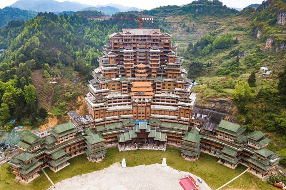 The Shuisi Futang Building is a pile dwelling made from fir and pine wood. Photo: Weibo
