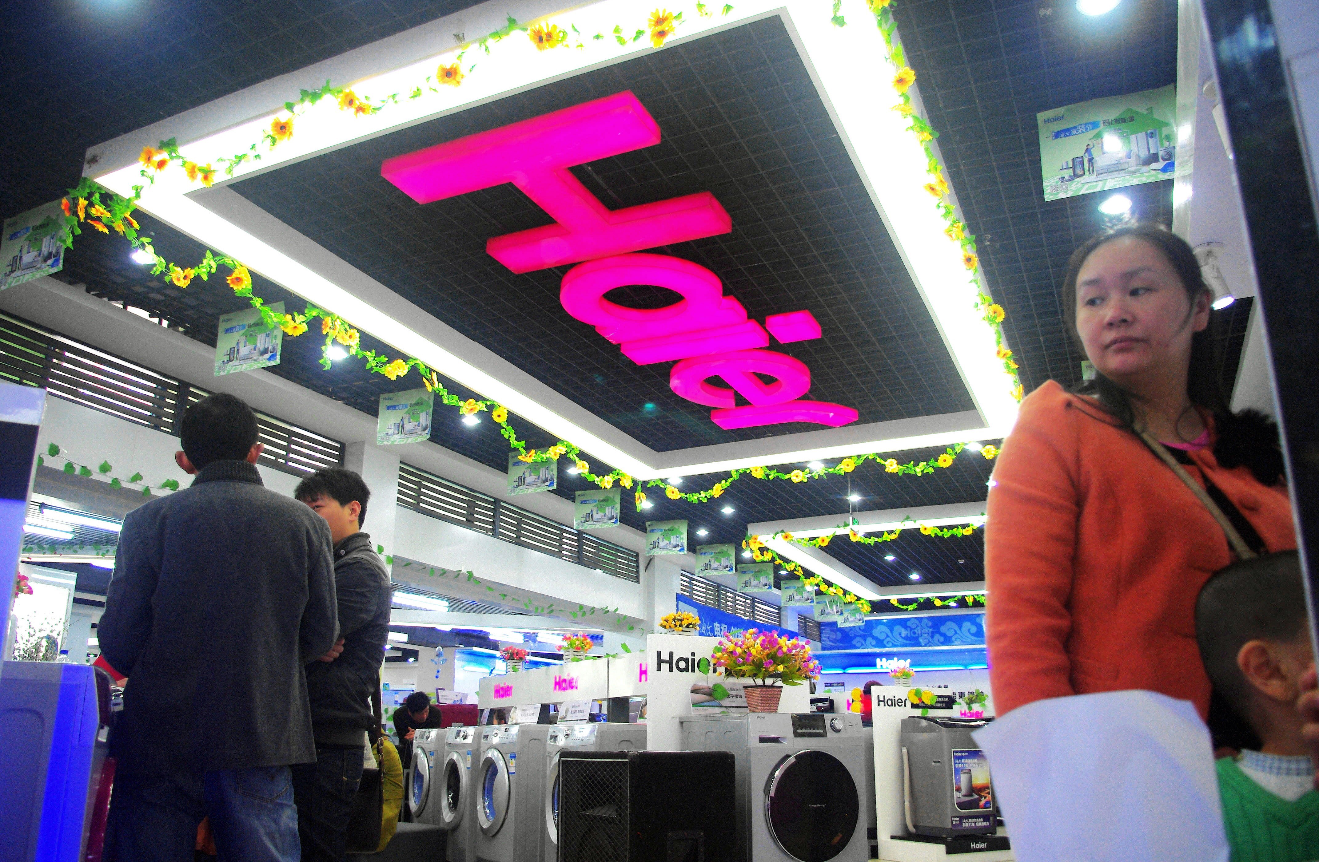 A Haier appliance store in the Hubei provincial capital of Wuhan on 15 March 2014. Photo: ImagineChina