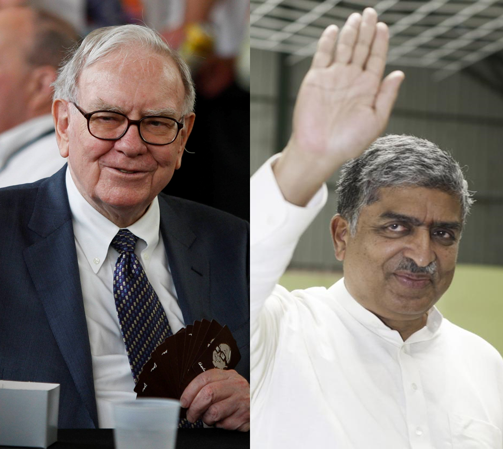 Notable billionaires who have pledged to give the bulk of their wealth to good causes include Warren Buffett and Nandan Nilekani. Photo: Reuters