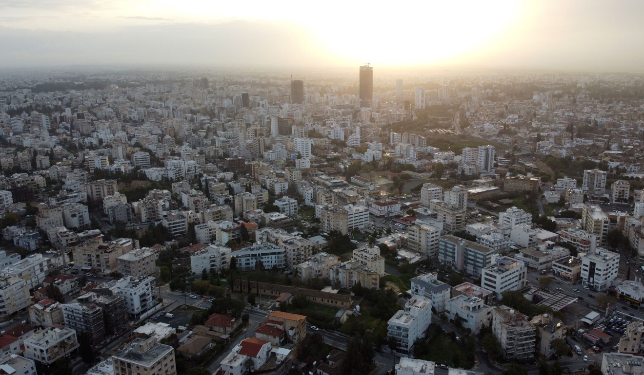 An aerial view of the Cypriot capital Nicosia on March 13, 2020. Photo: AFP