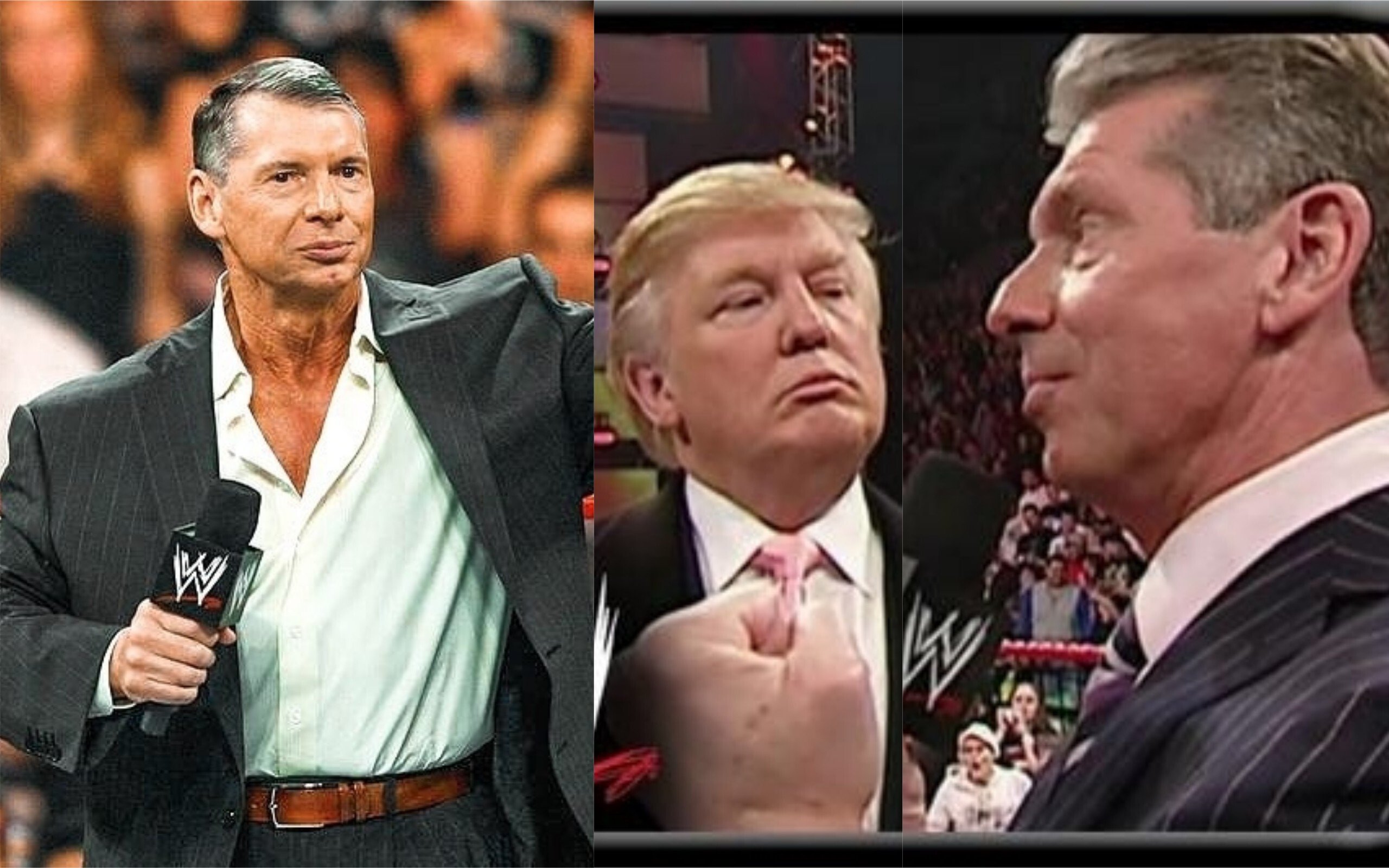 Vincent McMahon has been described as encapsulating “a thuggish old-school CEO”. Photos: @likeamcmahon/Instagram; @DailyWWENews/Twitter