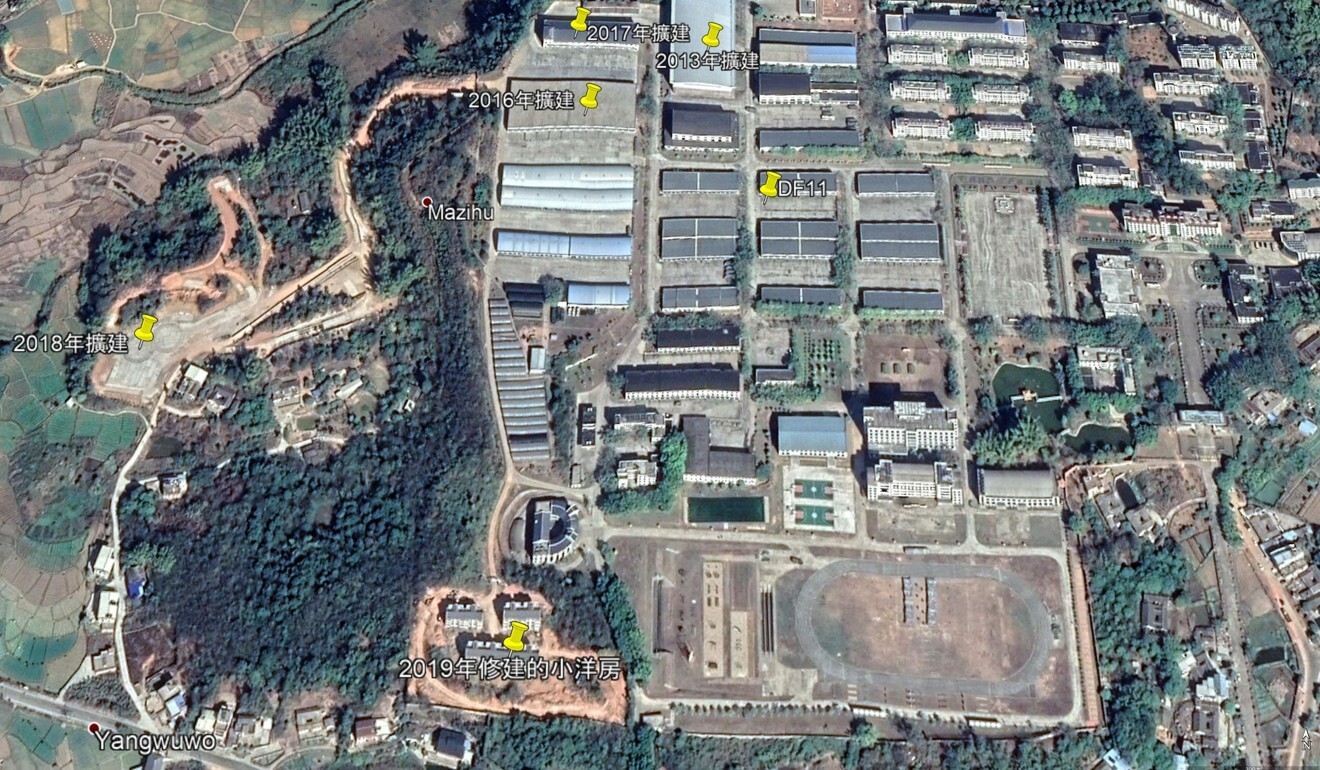 A satellite image shows how a base in Puning in Guangdong has expanded in recent years. Photo: Kanwa Defence Review