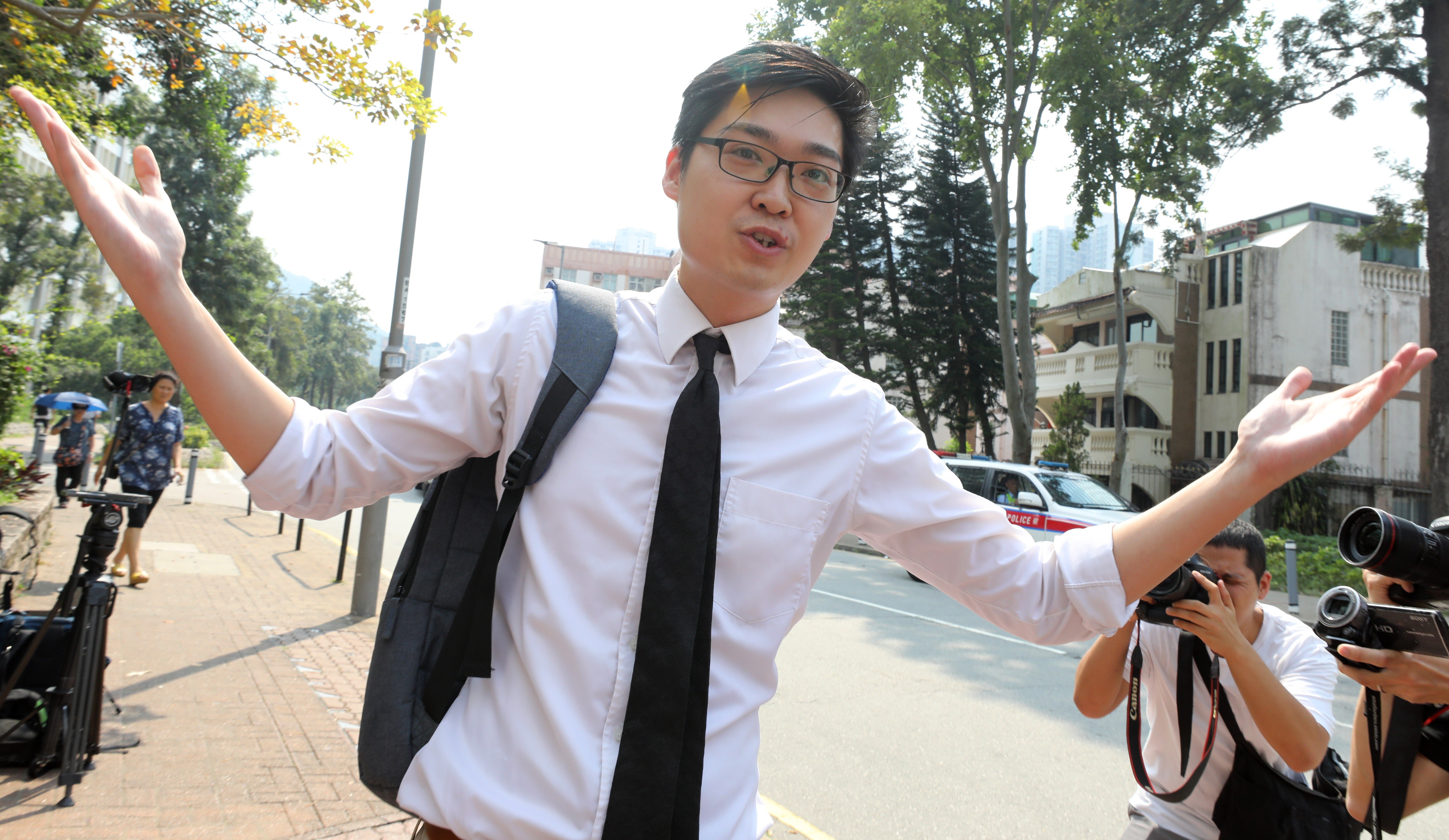 Andy Chan at Fanling Court last year after being accused of unlawful assembly and assaulting police. Photo: Dickson Lee