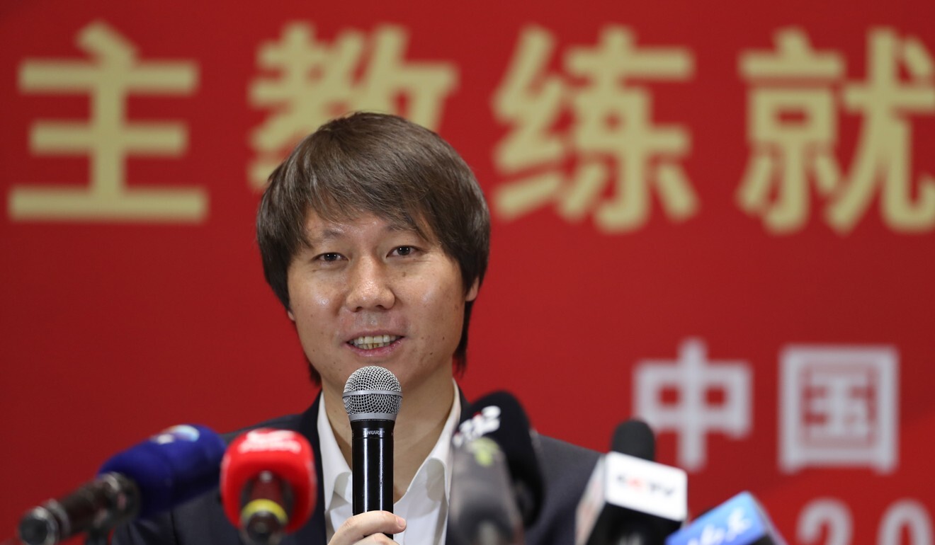 Newly-elected Chinese men's national football team head coach Li Tie at a press conference in Beijing in January, 2020. Photo: Xinhua