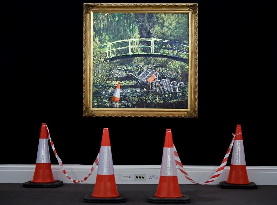 Show Me the Monet, a modern take on Monet’s impressionist classic The Water-Lily Pond, sold for £7,551,600. Photo: AFP