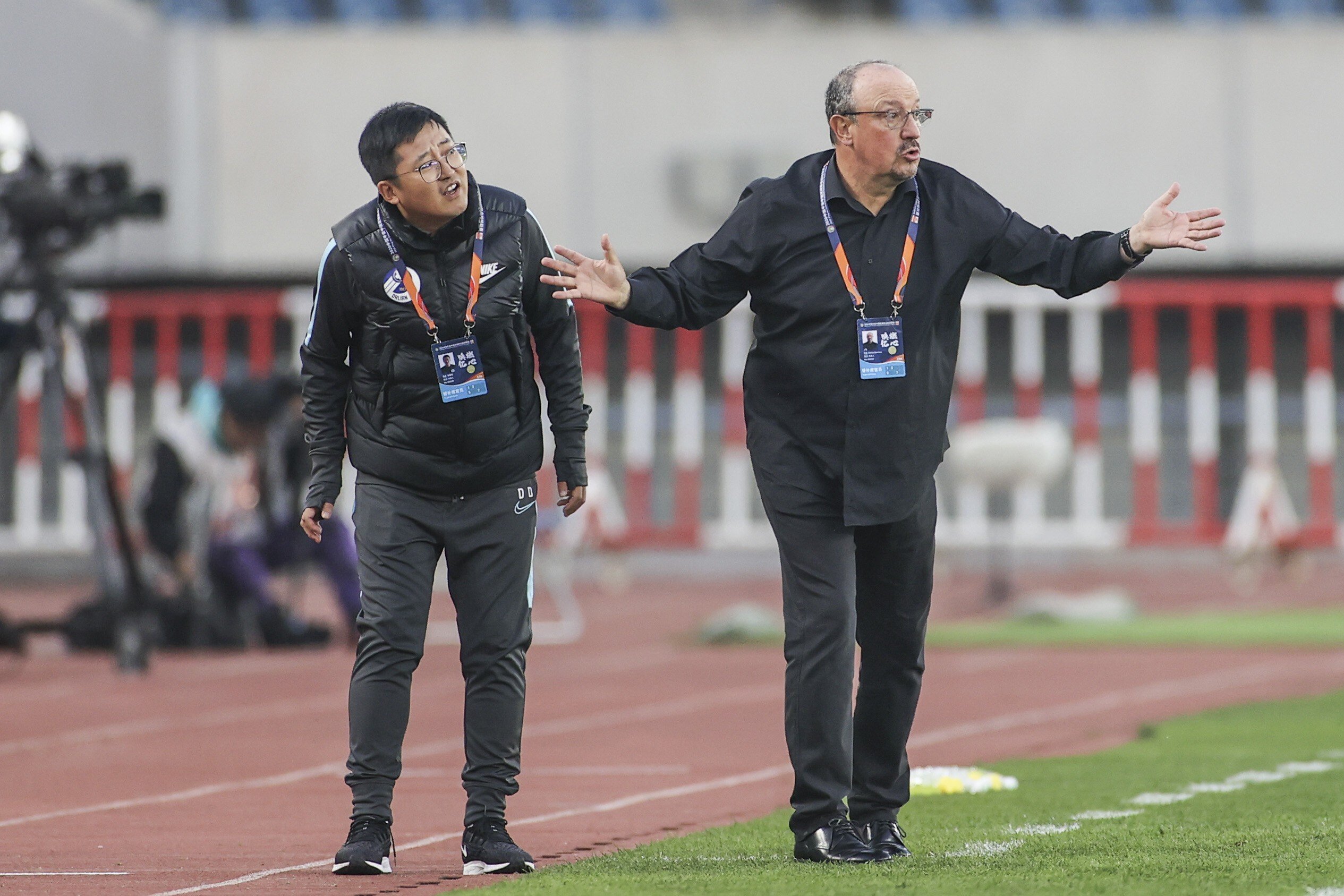 Rafa Benitez’s Dalian Pro avoided relegation after his team secured a 3-2 aggregate win over Shijiazhuang Ever Bright. Photo: Xinhua