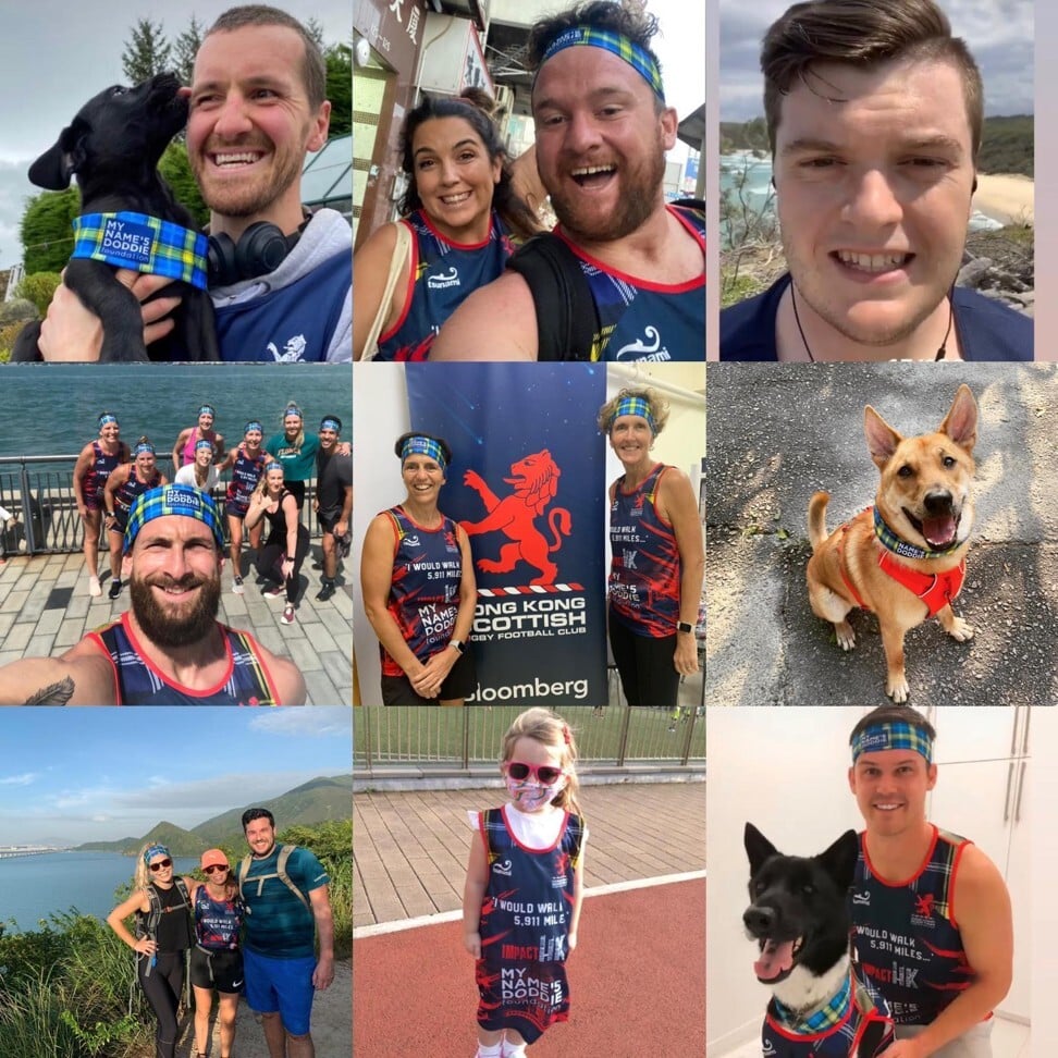 A collage of participants for HK Scottish’s fundraiser.