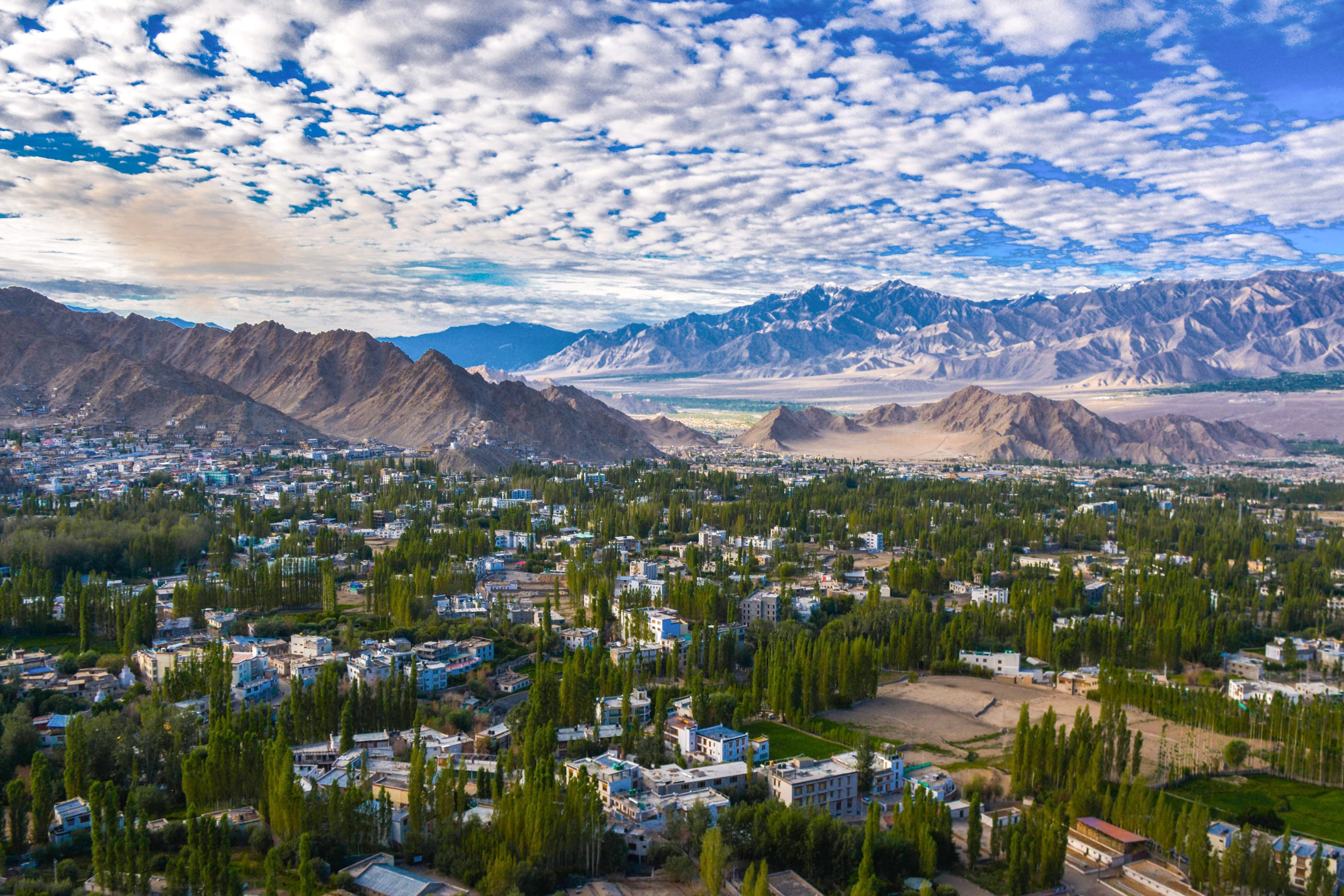 A general view shows the city of Leh in the union territory of Ladakh on August 7, 2020. Photo: AFP