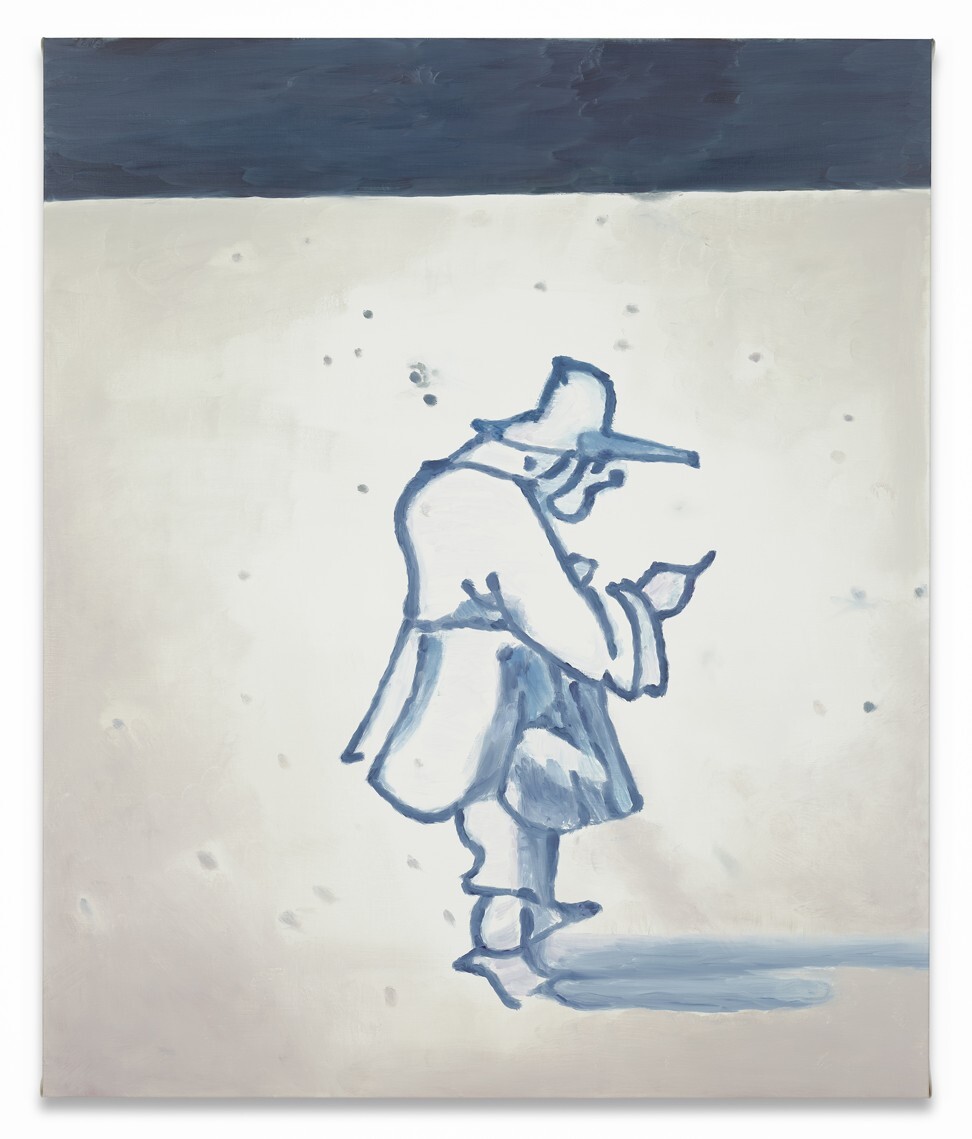 Delft I (2019), part one of a triptych of images Tuymans based on a picture from an early Delft tile. Photo: Courtesy of Luc Tuymans and David Zwirner