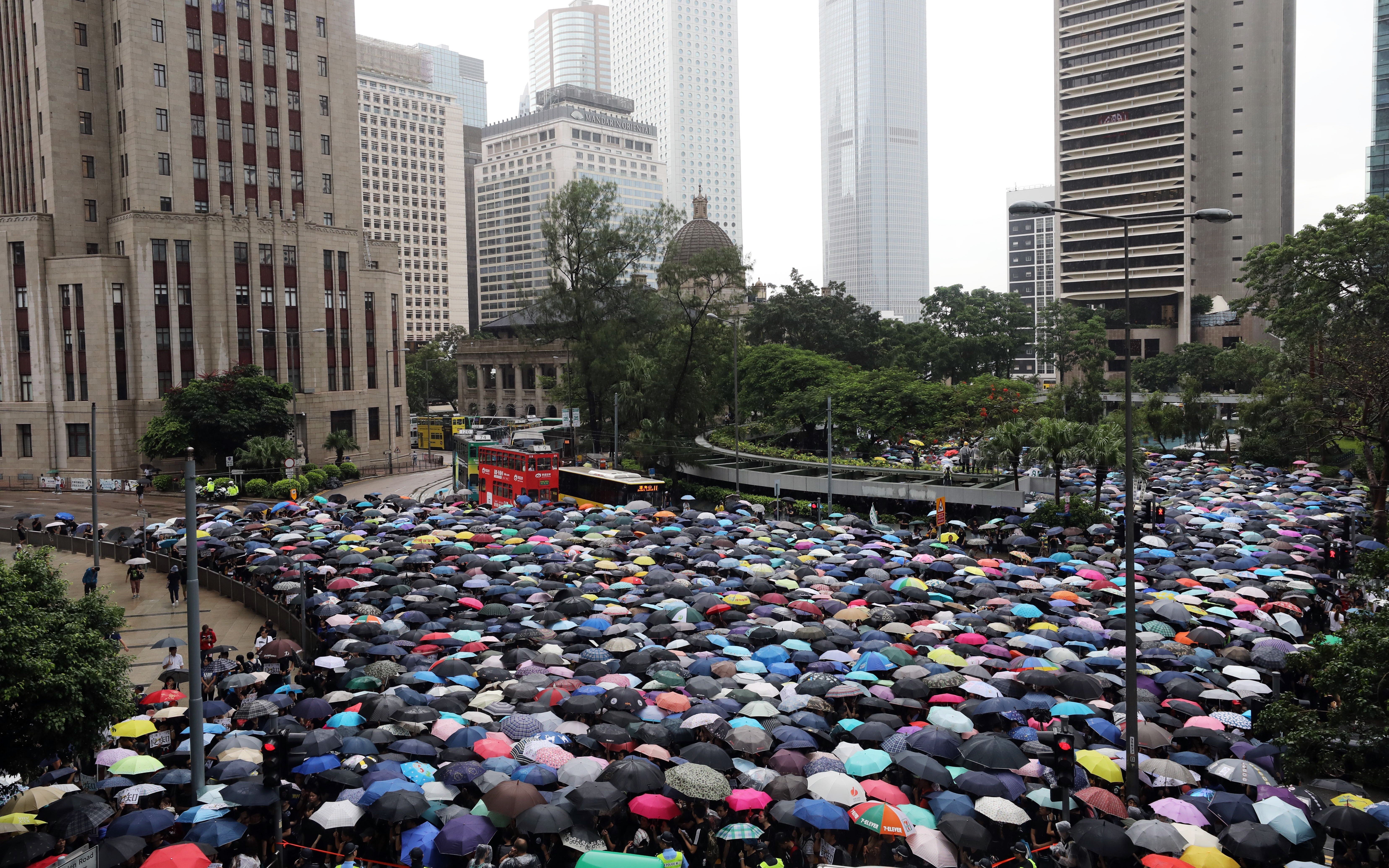 Hong Kong teachers rally for complete withdrawal of the extradition bill at Charter Garden in Central on August 17, 2019. Since the protests, concerns have increasingly been raised in some quarters about teachers politicising the school environment and promoting independence. Photo: Dickson Lee