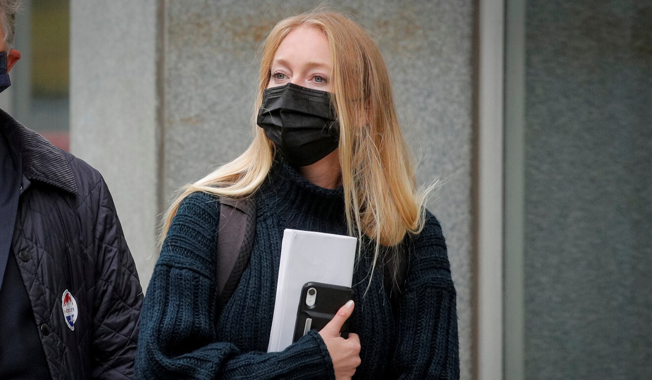 India Oxenberg arrives for the sentencing hearing in the sex trafficking and racketeering case against NXIVM cult leader Keith Raniere in New York on Tuesday. Photo: Reuters