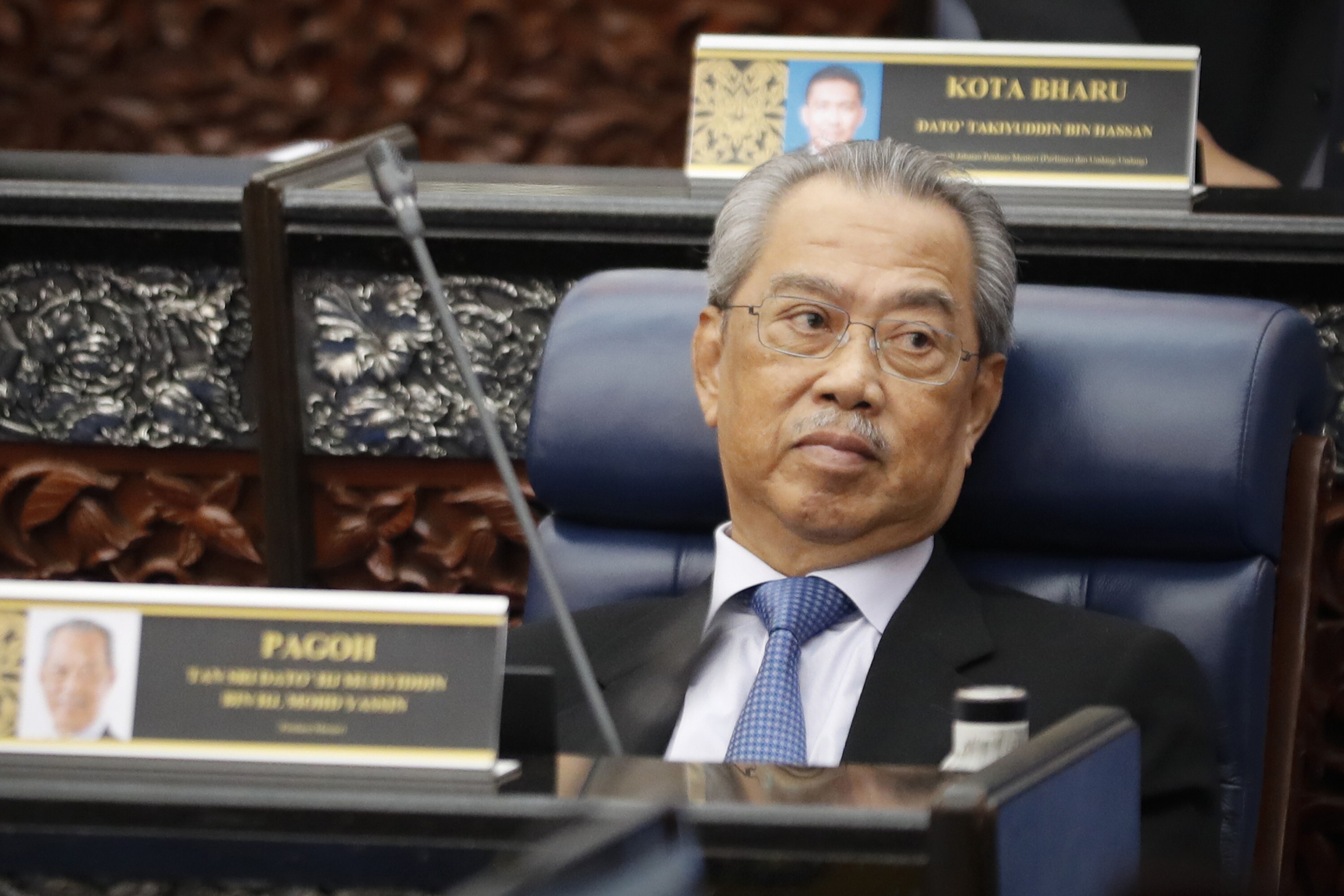 Malaysian Prime Minister Muhyiddin Yassin pictured in parliament in July. Photo: AP