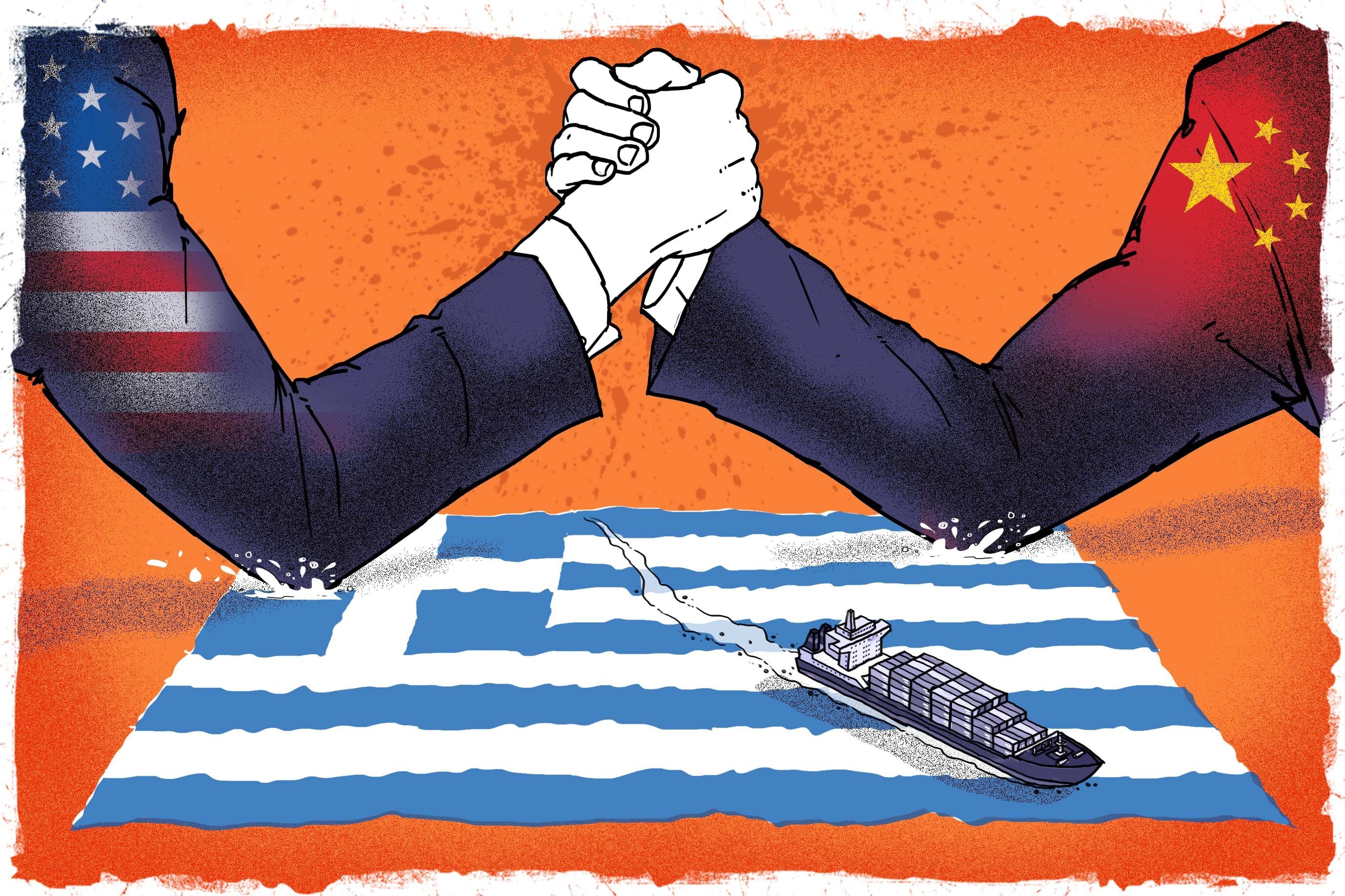 Greece may be on the fringe of the European Union geographically, but it has become a key focus in the intensifying scramble for global influence. Illustration: Henry Wong