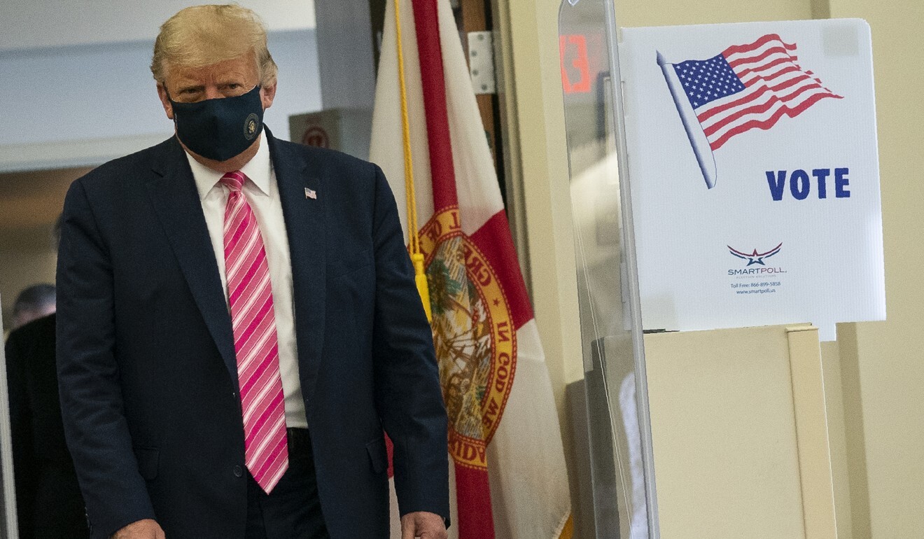 US President Donald Trump voted on October 24 in Florida. Photo: AP