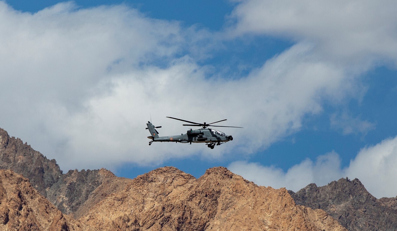 An Indian Air Force Apache helicopter in the Ladakh region. Photo: Reuters