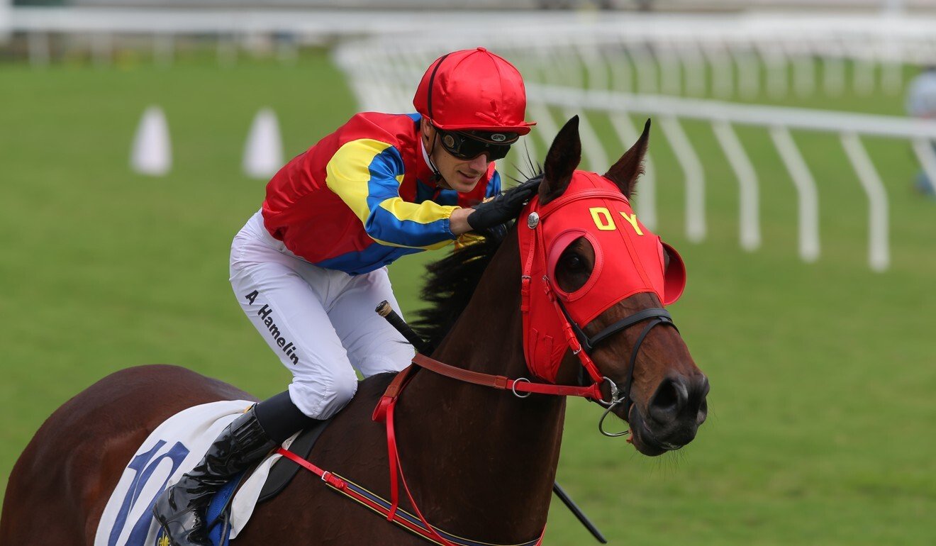 Antoine Hamelin after a Sha Tin winner.