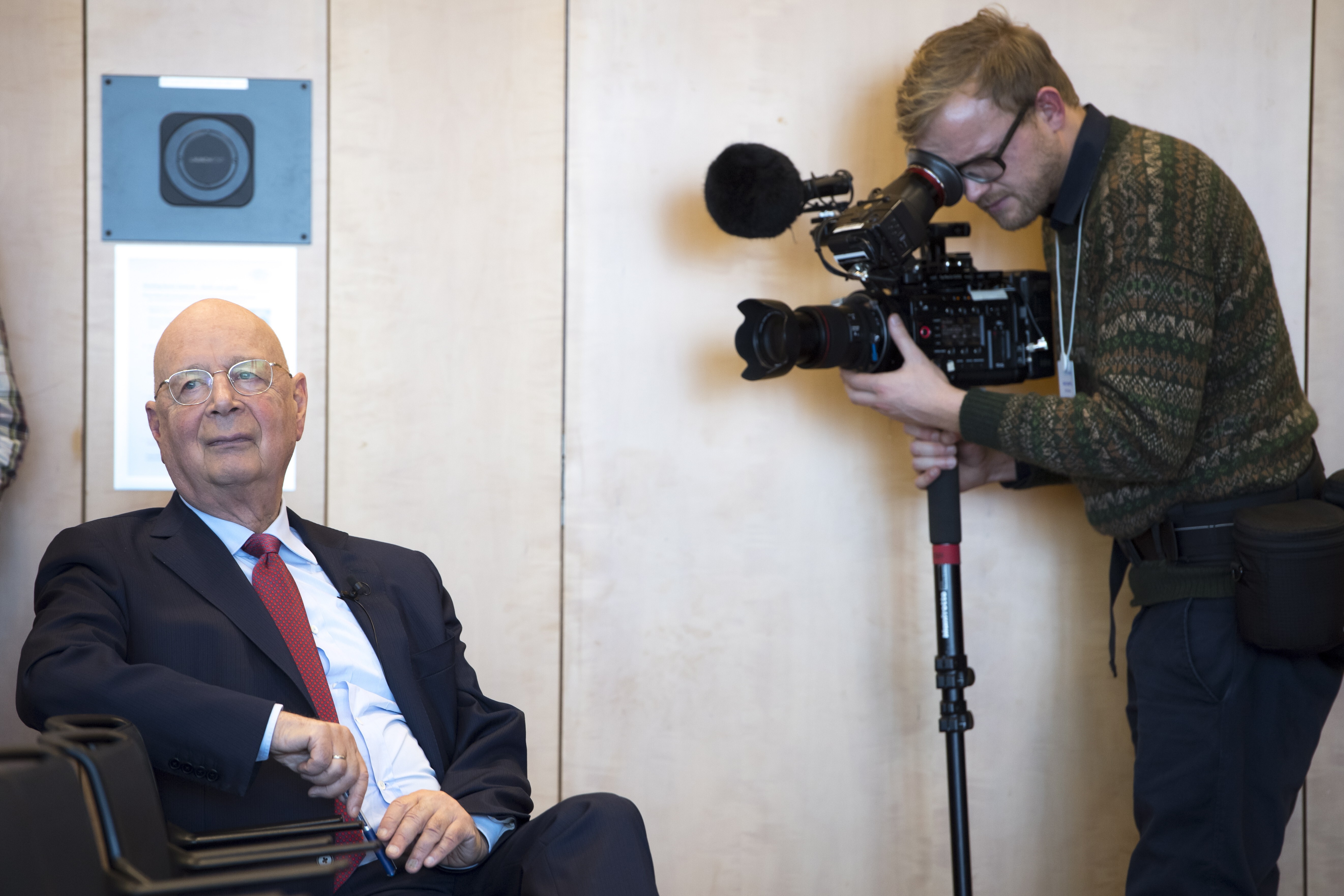Klaus Schwab listens to a press conference in Cologny, near Geneva, last year. The World Economic Forum founder, and proponent of a “Great Reset”, says Asia may be “philosophically more prepared” for stakeholder capitalism. Photo: EPA-EFE