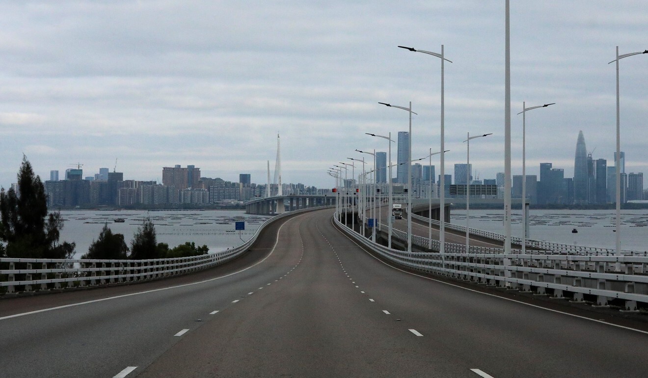 A view of the Shenzhen Bay Bridge after travel between Hong Kong and the mainland was sharply curtailed. Photo: Felix Wong