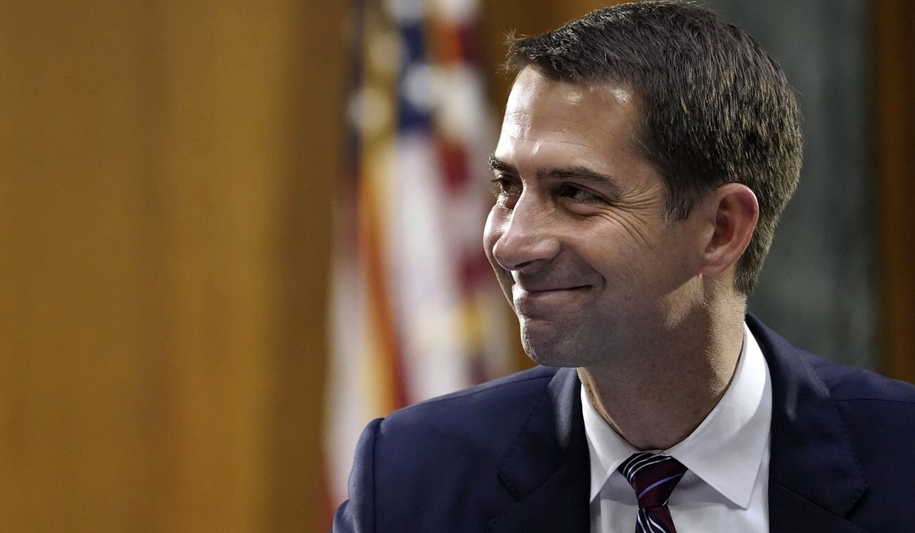 US Senator Tom Cotton, Republican of Arkansas, is regarded as one of the biggest China hawks in Congress. Photo: AP
