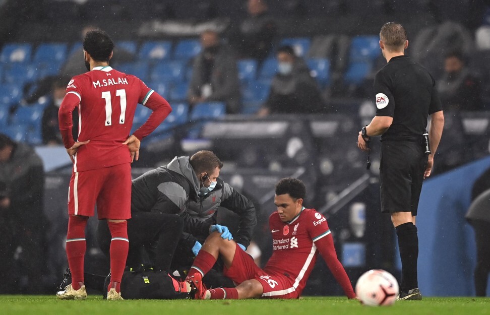 Liverpool’s Trent Alexander-Arnold joins a lengthy injury list at the club, which manager Jurgen Klopp attributes to a packed schedule. Photo: DPA