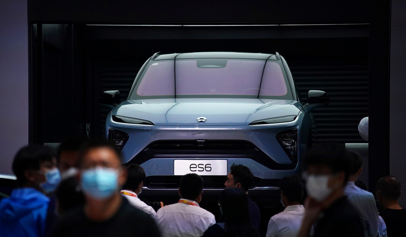 A Nio ES6 electric SUV on display at the Beijing International Automotive Exhibition in September this year. Photo: Reuters
