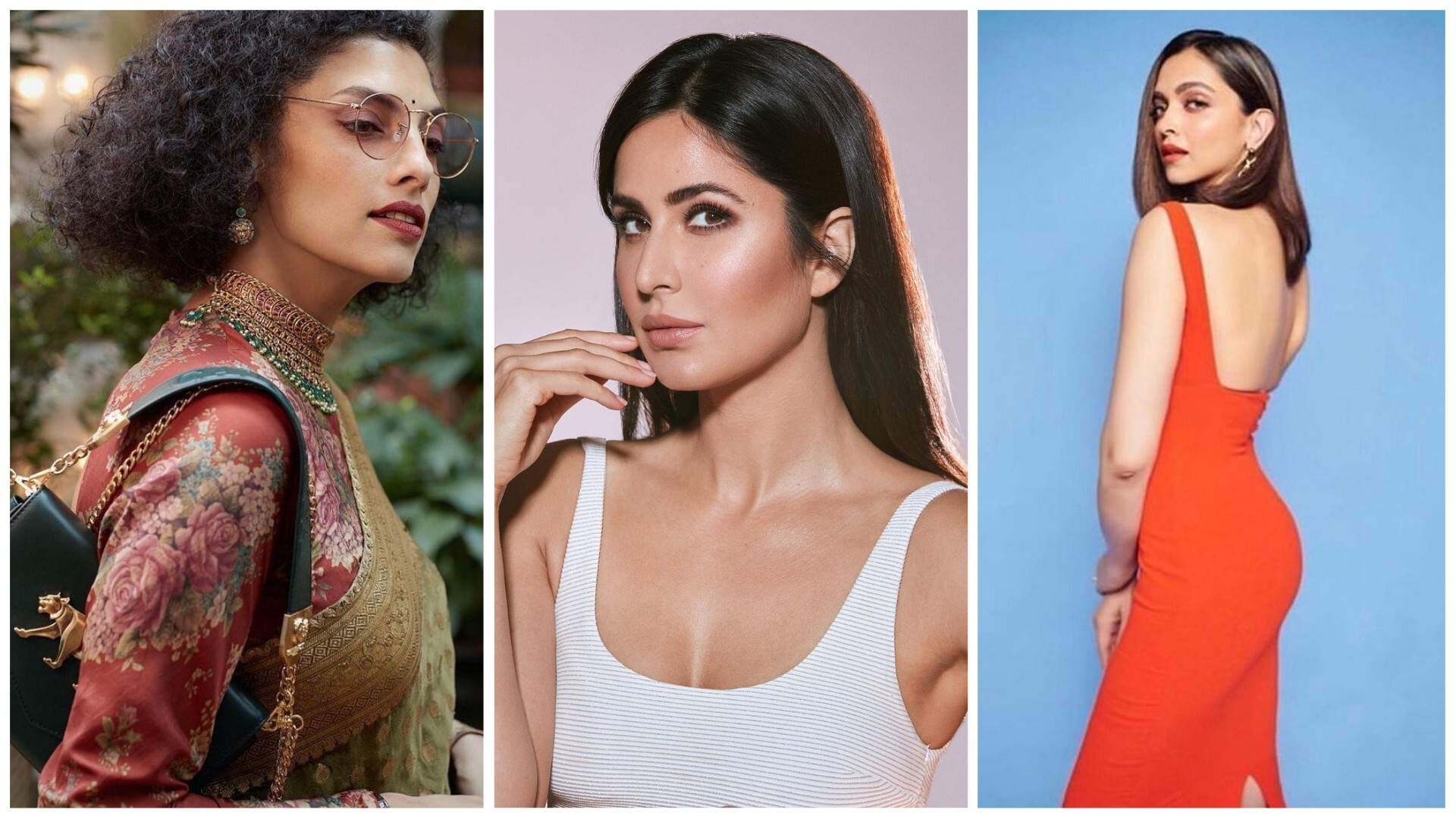 From left, Diwali 2020 stylings from Sabyasachi, and actresses Katrina Kaif and Deepika Padukone. Photo: @sabyasachiofficial, @katrinakaif, @shaleenanathani/Instagram