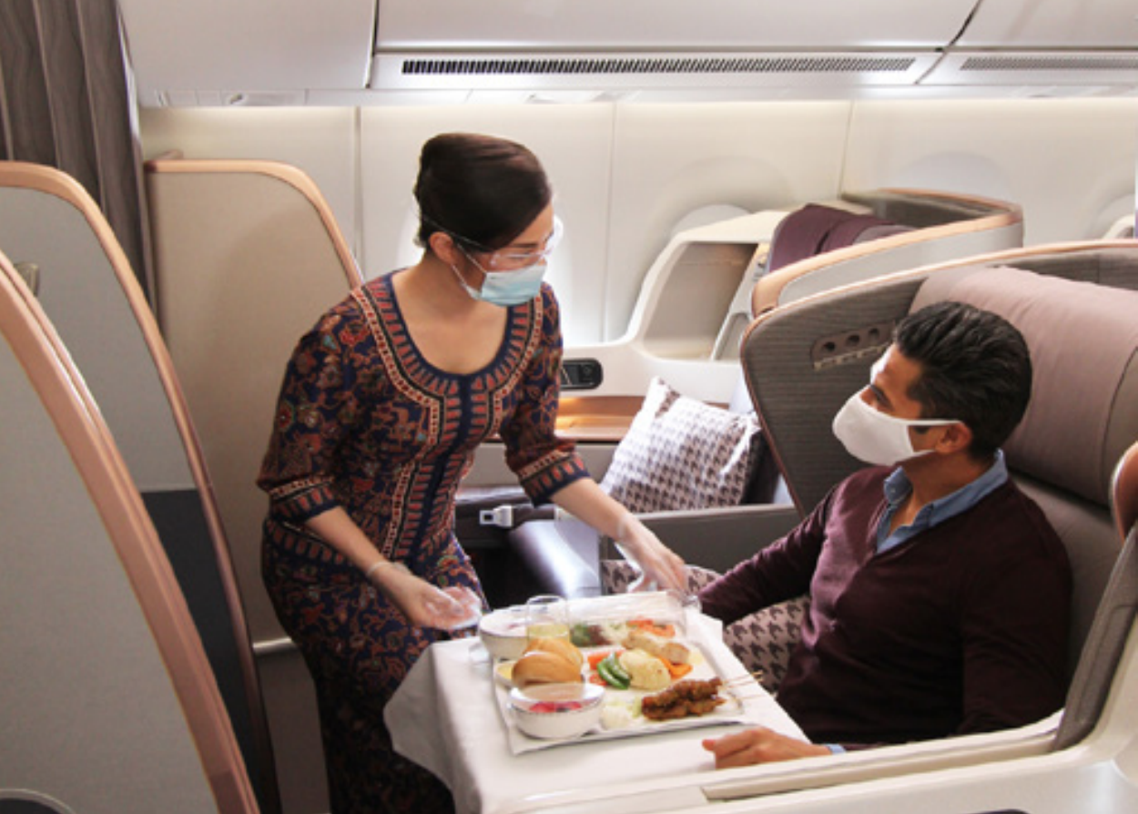 Singapore Airlines on-the-ground dining amid the pandemic. Photo: Singapore Airlines