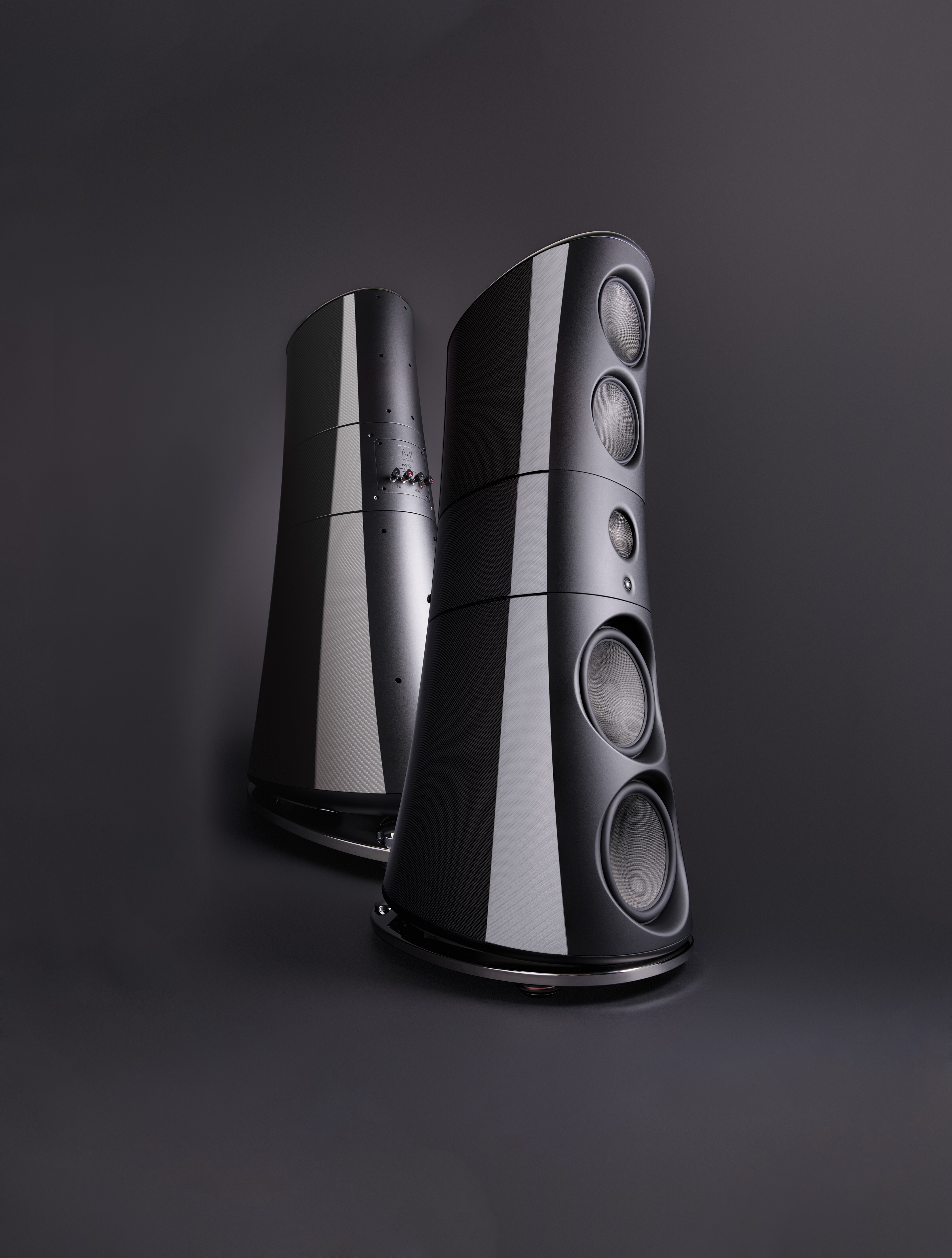 Magico’s sleek new M9 loudspeakers are enormous but the sound they produce renders them invisible at the same time. Photo: handout