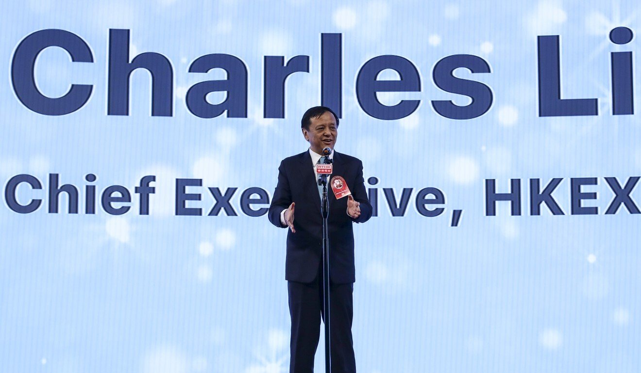 Charles Li Xiaojia, chief executive of HKEX, proposes introducing a new IPO settlement platform in 2022. Photo: Xiaomei Chen