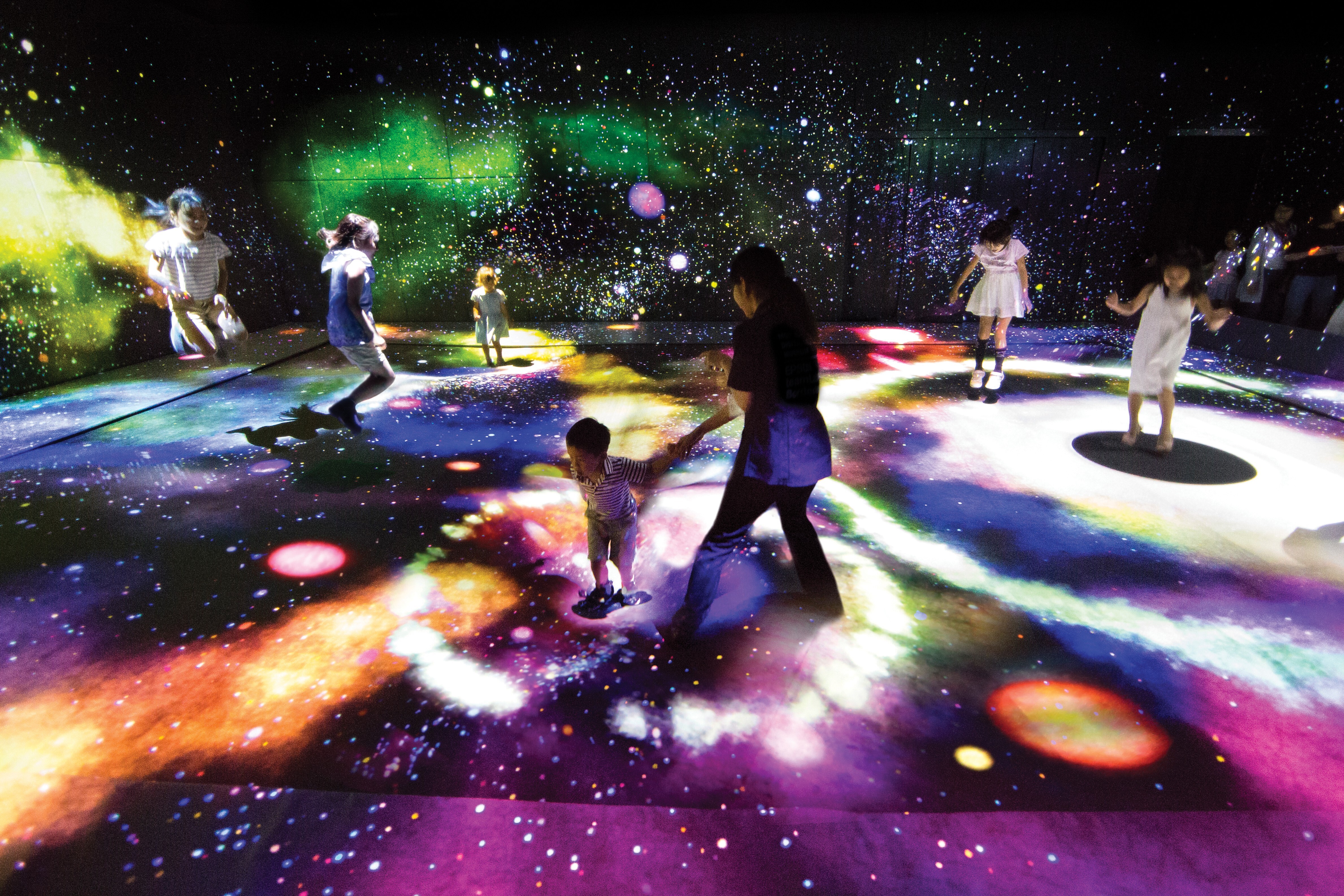 Multi Jumping Universe, one of the interactive digital installations created by teamLab Photo: teamLab