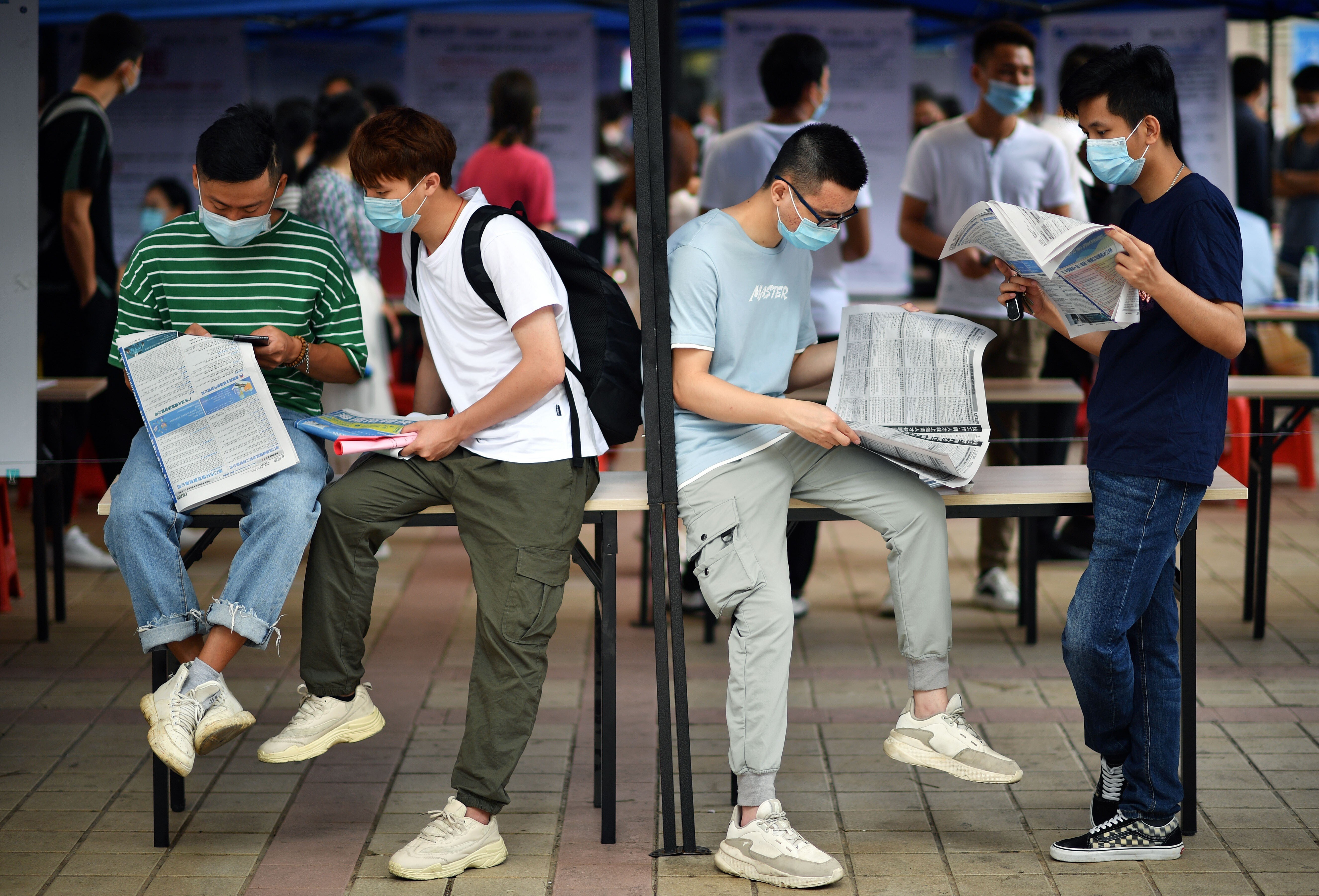 In October, the surveyed jobless rate was 5.3 per cent, down from 5.4 per cent in September, according to the National Bureau of Statistics (NBS). Photo: Xinhua
