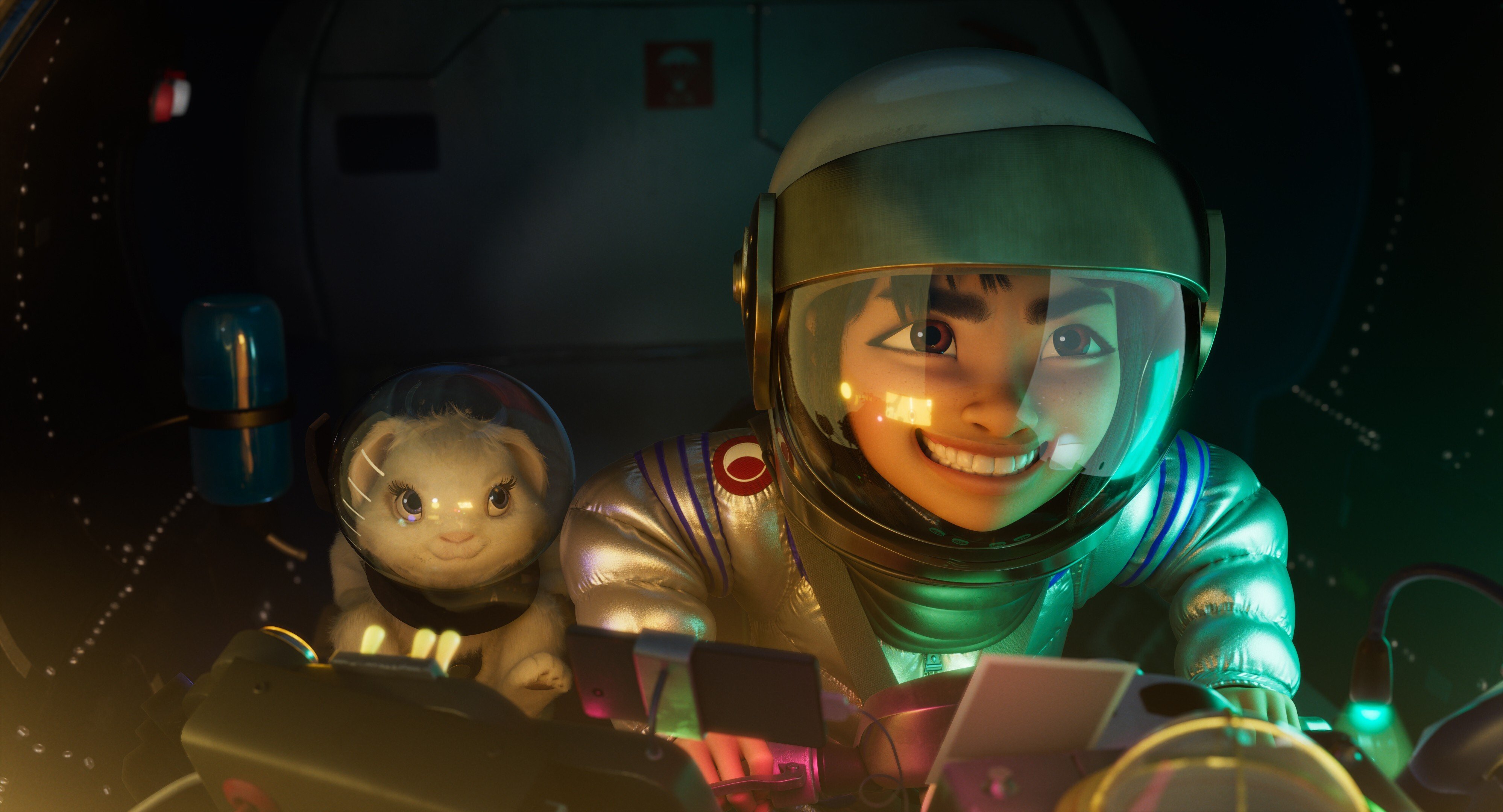 Netflix’s Over the Moon tells the story of a Chinese girl who builds a rocket to the Moon to prove that the Moon goddess Chang’e really exists. Image: Netflix