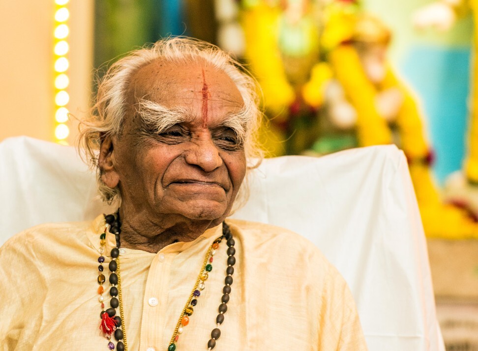 BKS Iyengar at his 94th birthday celebration in 2012 in Belur, India. Photo: Dominik Ketz/Getty Images