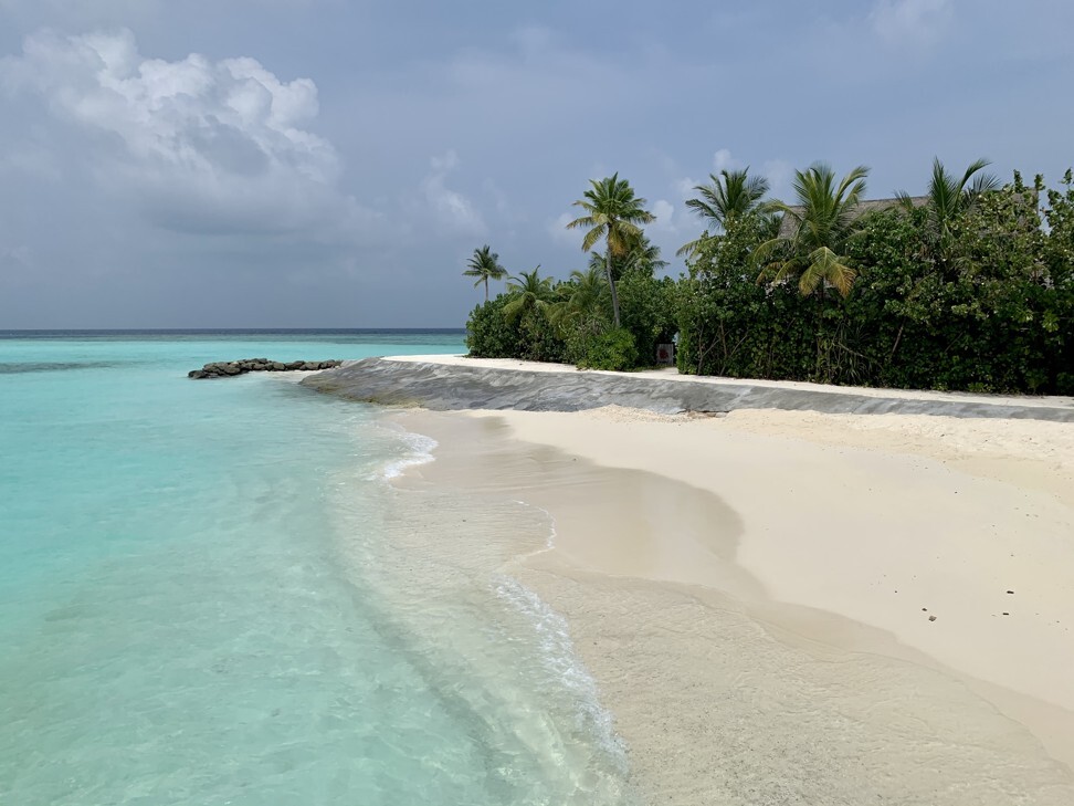 The Maldives’ Vakkaru beach is free of tourists. Photo: Lee Cobaj
