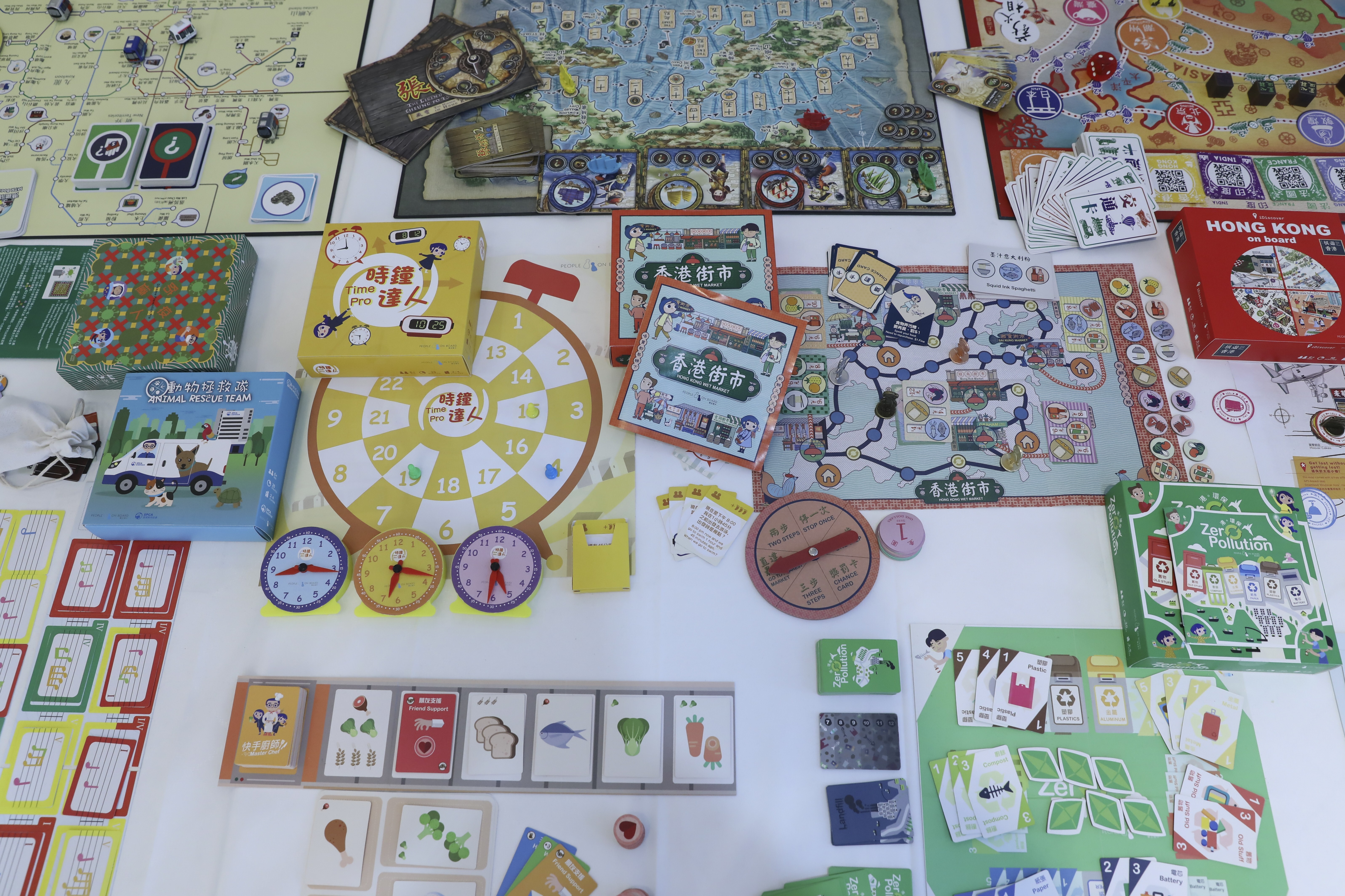 Various board games designed by Thomas Wong Chung-hang in Hong Kong. Photo: K.Y. Cheng