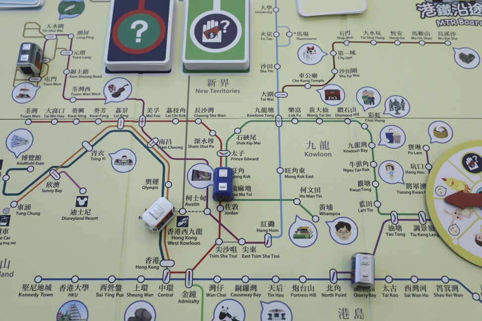 Thomas Wong’s board game based on Hong Kong’s MTR subway system. Photo: K.Y. Cheng