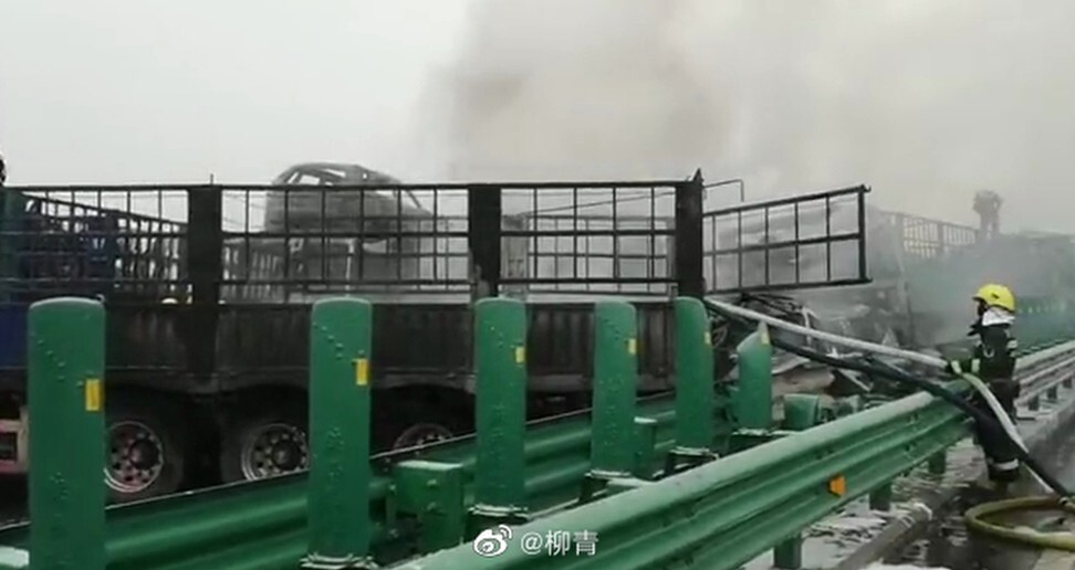 3 dead in China road crash involving 40 vehicles and chemical tanker ...