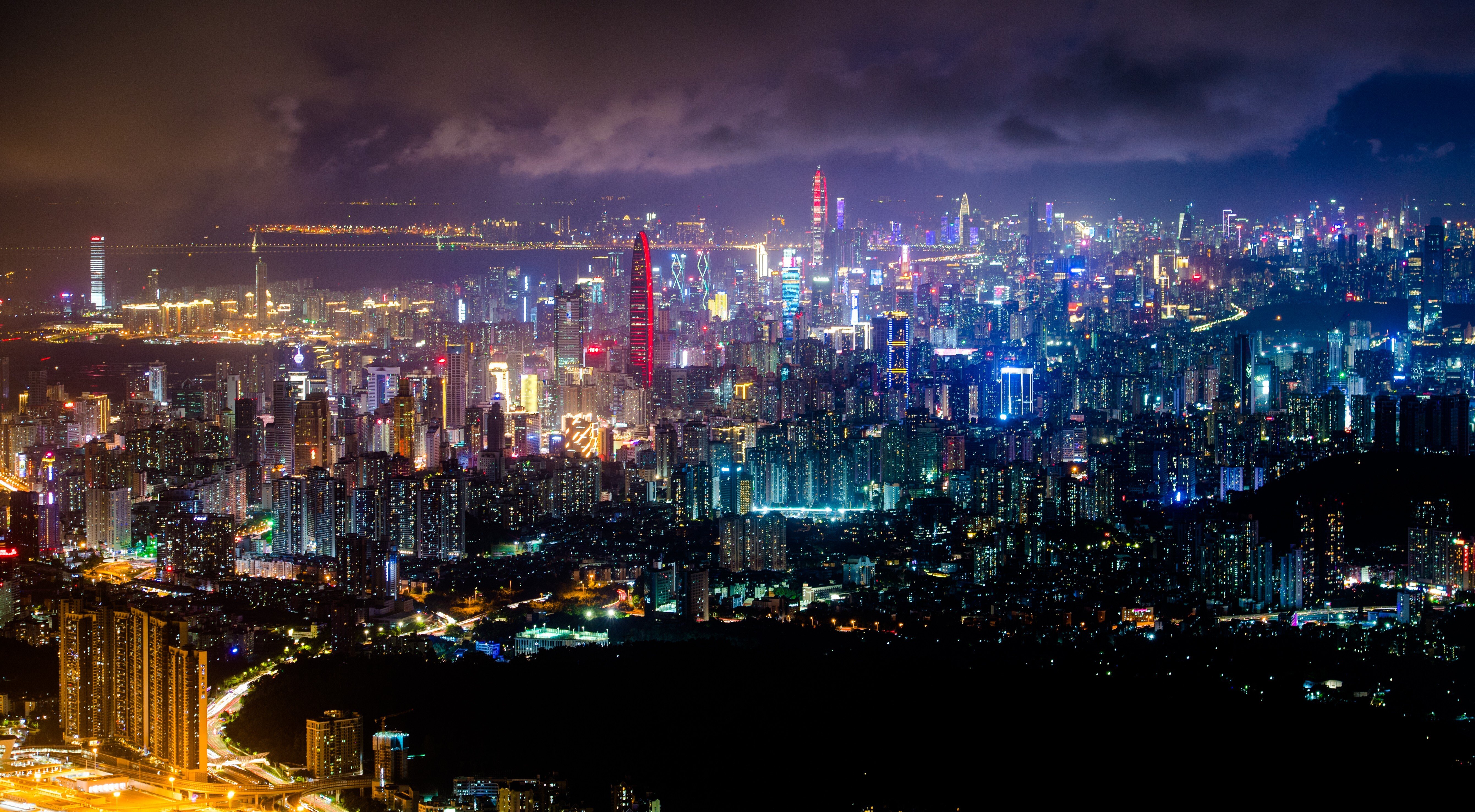 A night view of the Shenzhen skyline. Photo: Xinhua