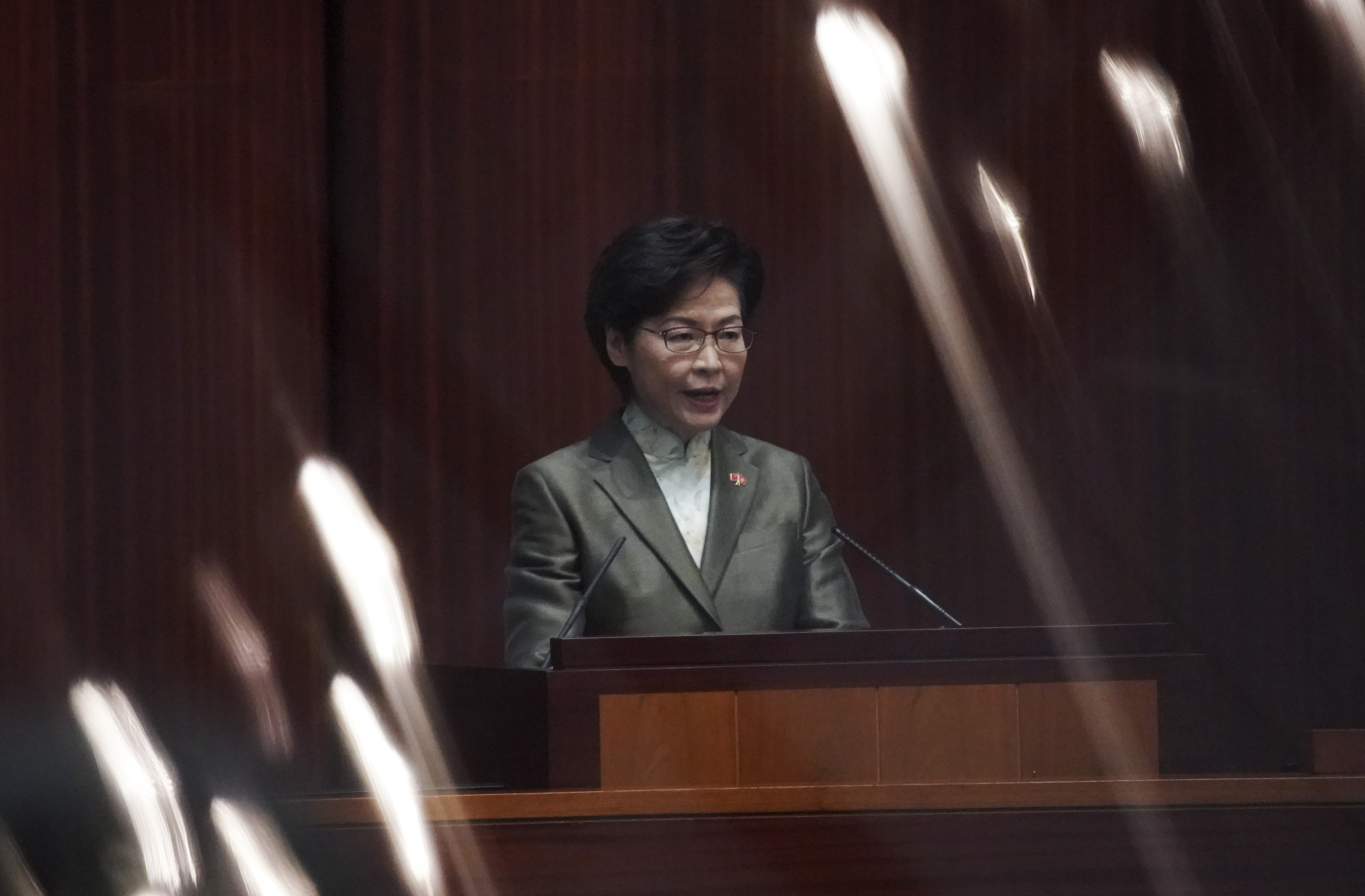 Chief Executive Carrie Lam addressed the coronavirus and national security among other things. Photo: SCMP / Felix Wong