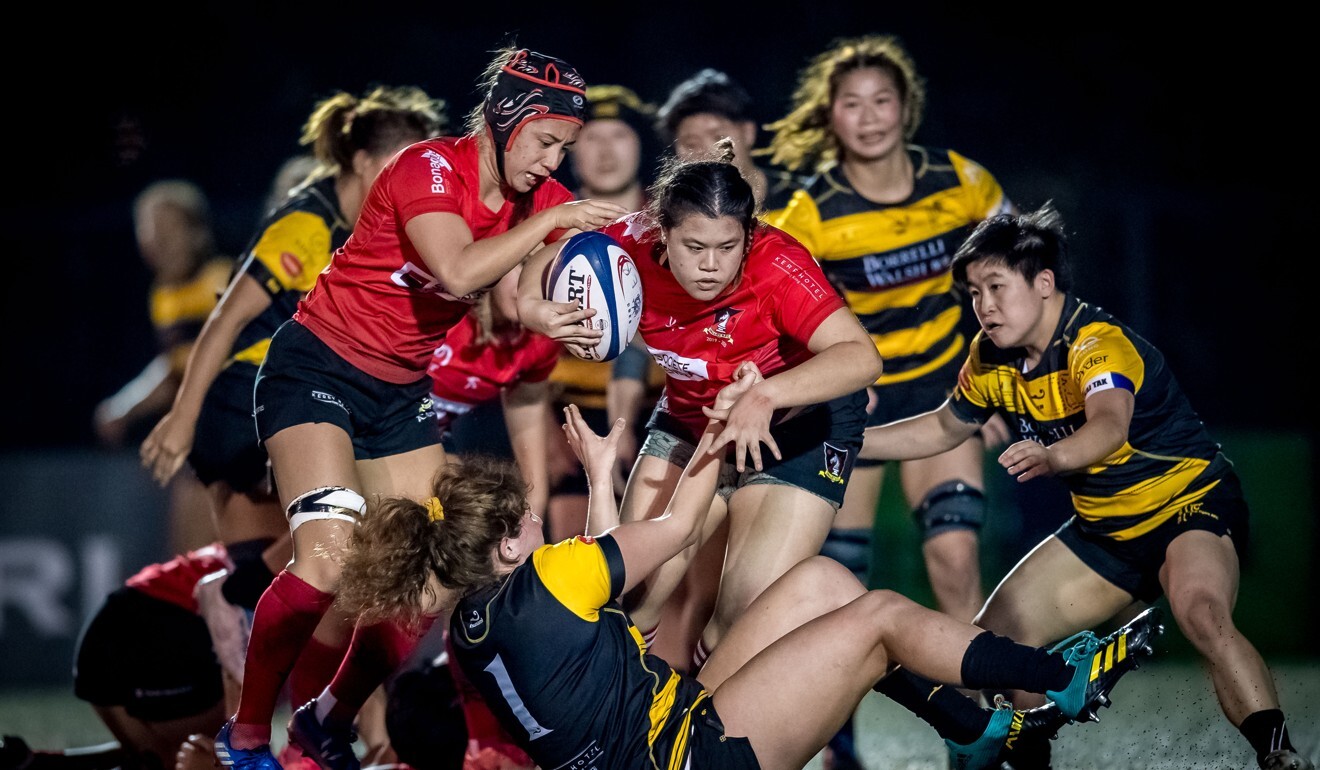 Valley Black Ladies and Borrelli Walsh USRC Tigers Ladies compete in a Hong Kong women’s Premiership game at Kings Park Sports Ground. Photo: Ike Images