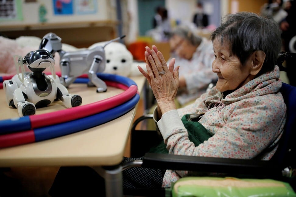 A resident at a nursing home in Tokyo. Photo: Reuters