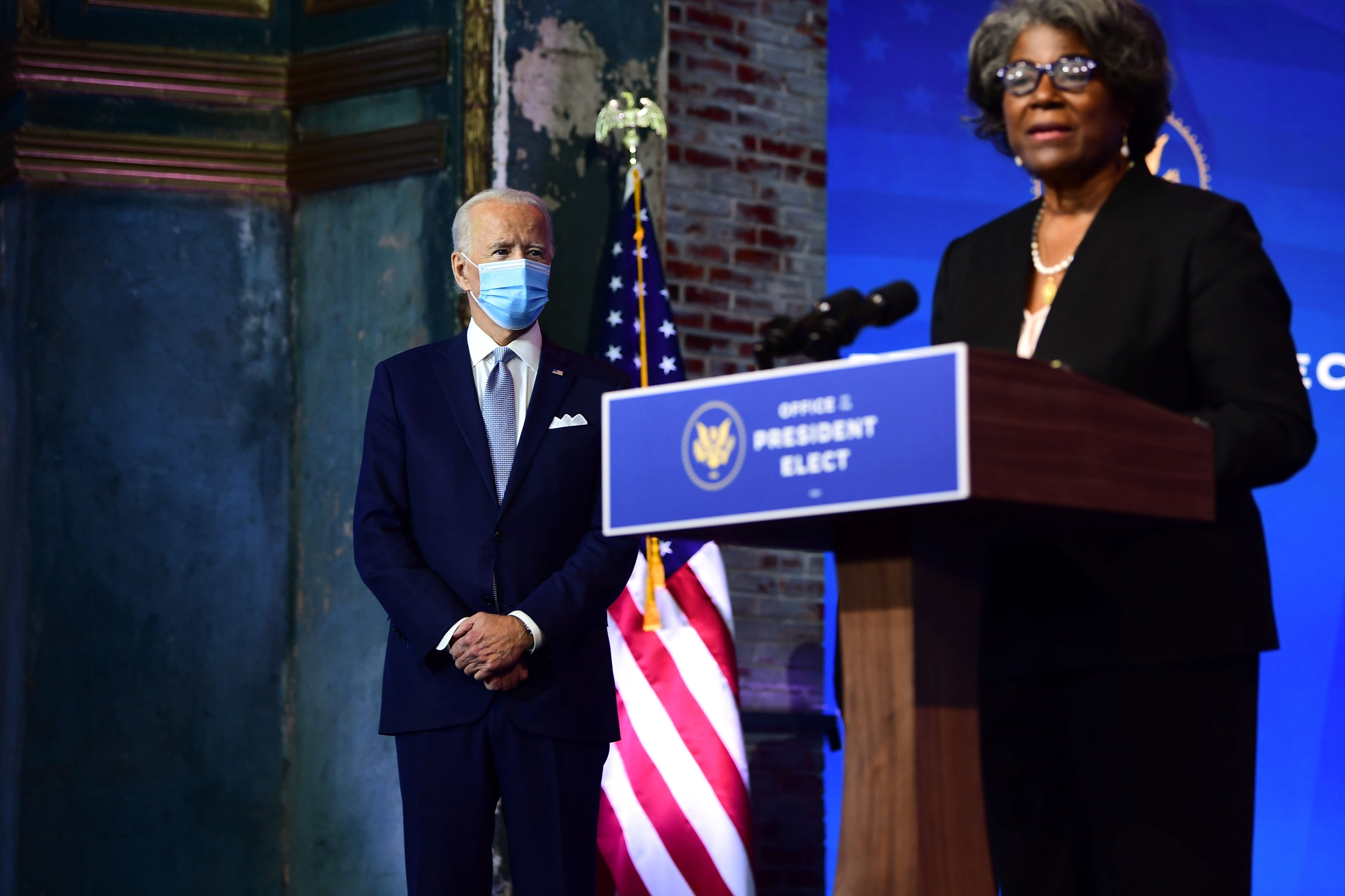 Joe Biden has nominated career diplomat Linda Thomas-Greenfield to be US ambassador to the UN. Photo: Getty Images/AFP