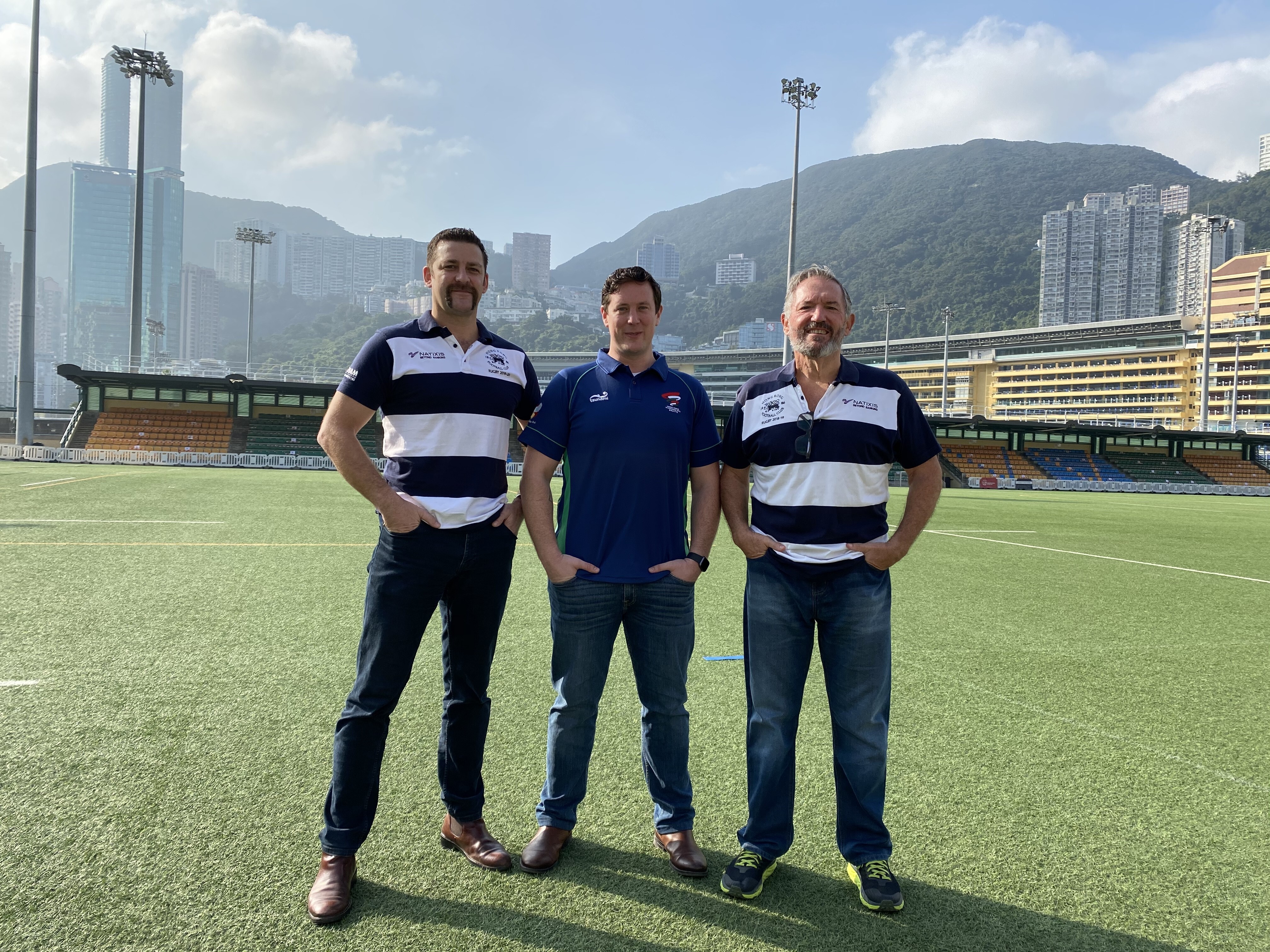 Rugby lads and cancer survivors Gareth Wilde, James Swatton and Terry Hart want to dispel men's health stigma in Hong Kong. Photo: Handout