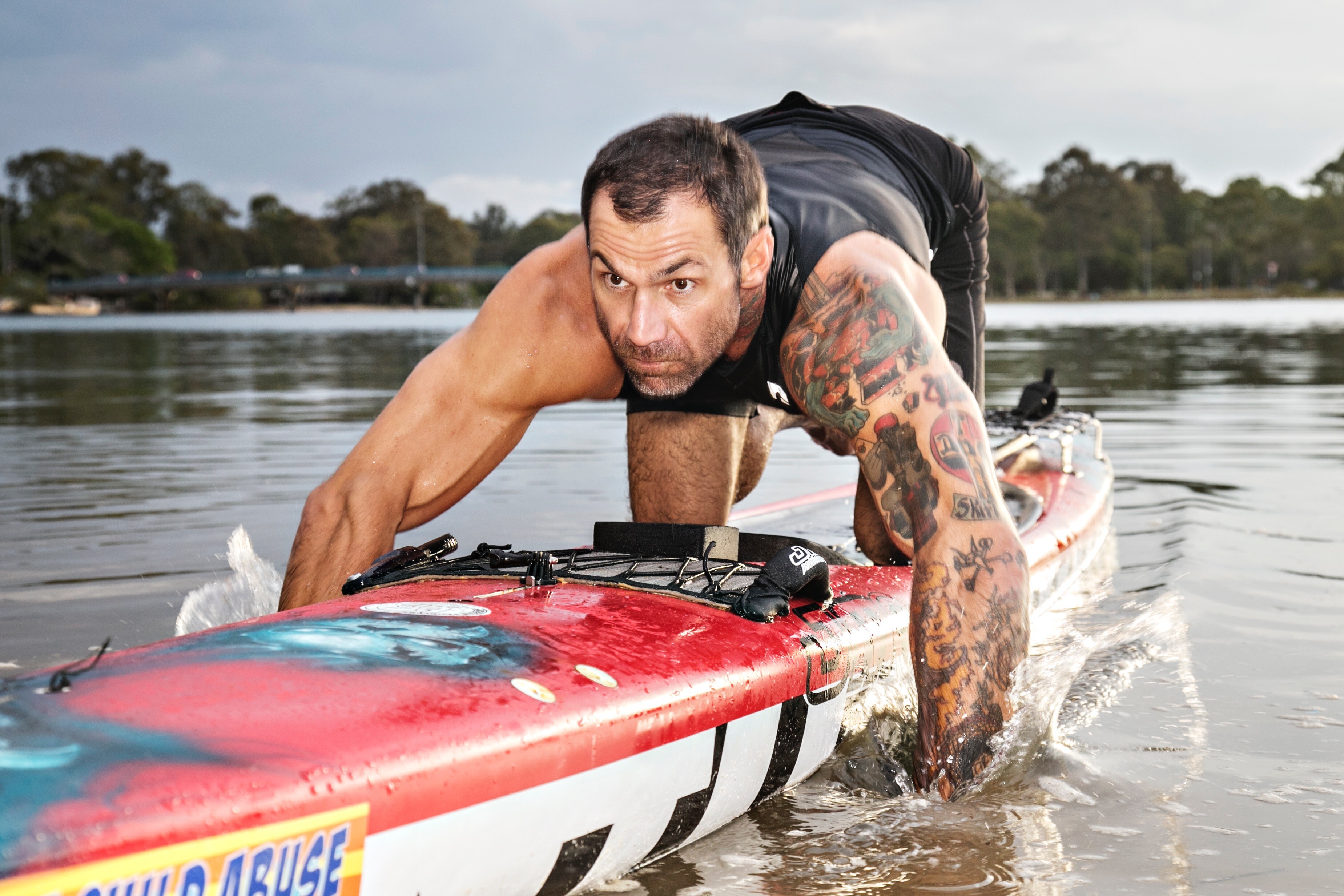 Damien Rider took up endurance sports to change his life after a childhood of physical and sexual abuse. One epic paddle-board journey showed him how resilient he could be.