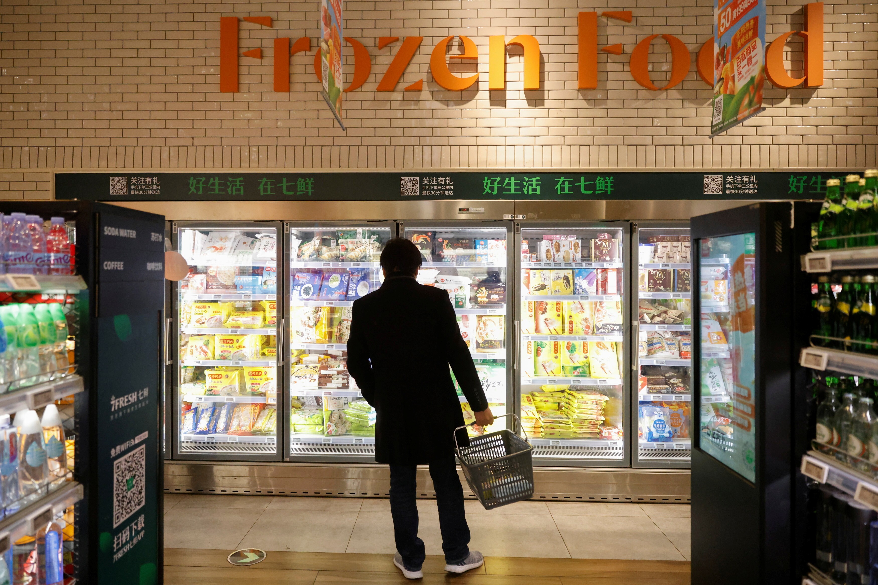 Coronavirus testing and disinfecting procedures in China have slowed down distribution of frozen food imports and dampened consumer interest. Photo: Reuters