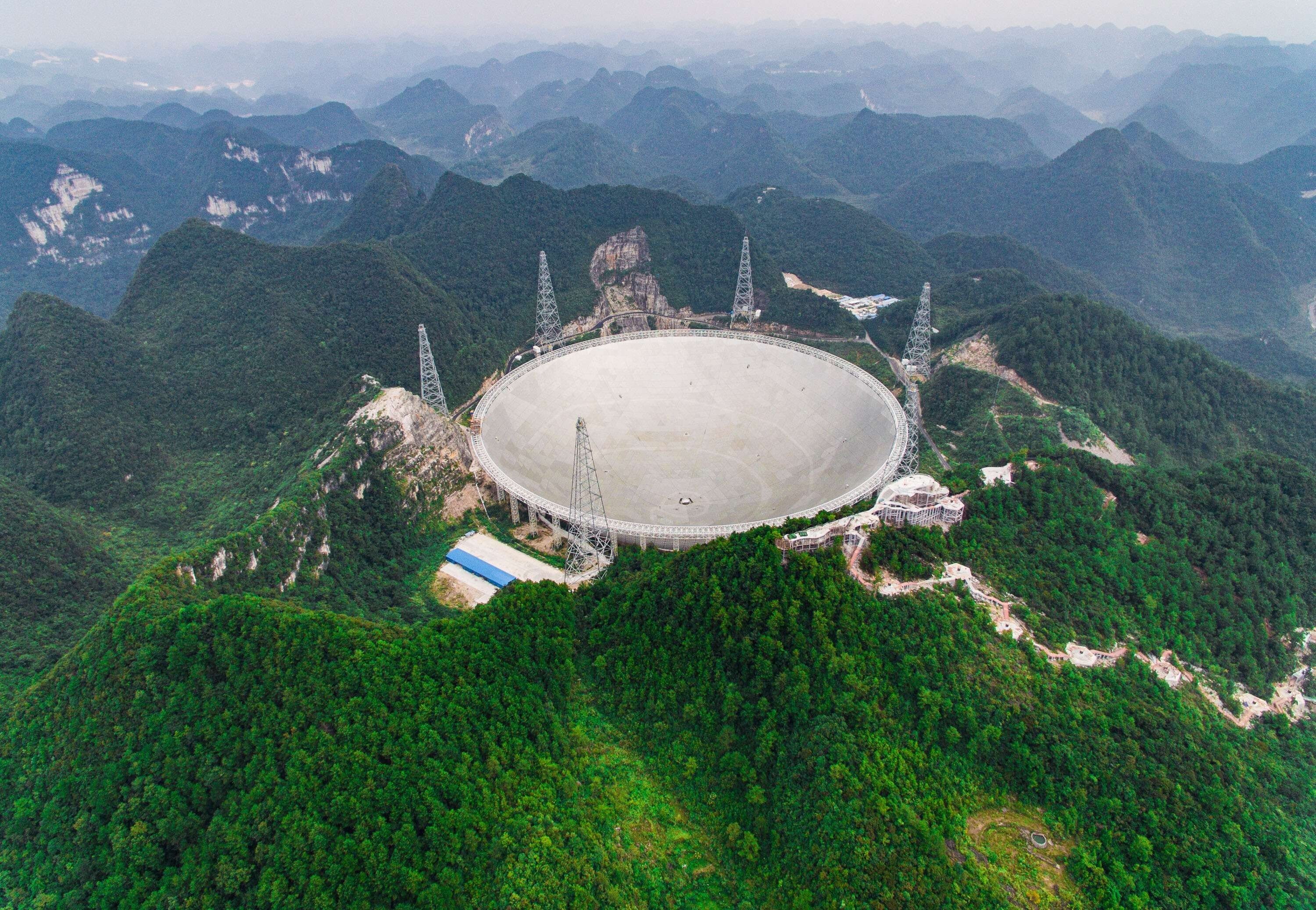 The Five-hundred-metre Aperture Spherical Telescope, the world's largest full dish radio telescope known as FAST, is located in Pingtang County, in southwest China’s Guizhou province. Photo: Xinhua